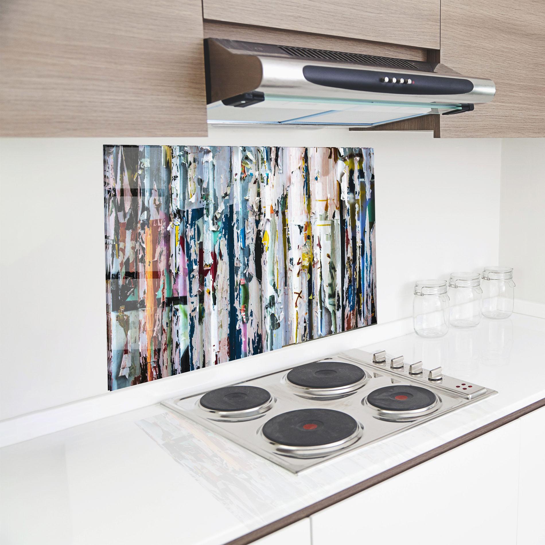 Panou Sticla Bucatarie Abstract Torn Paper mockup 8