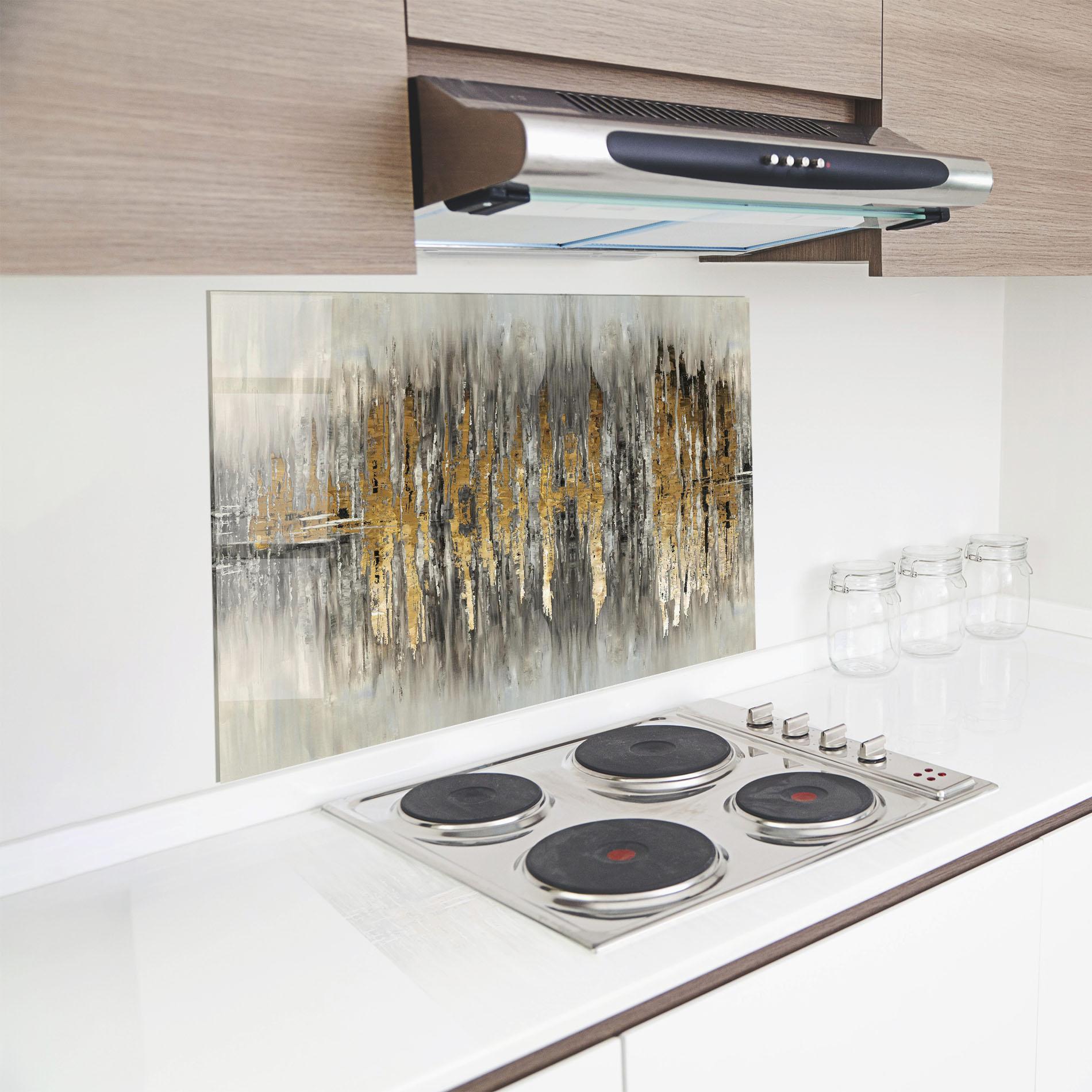 Panou Sticla Bucatarie Acrylic Silver Paint mockup 8