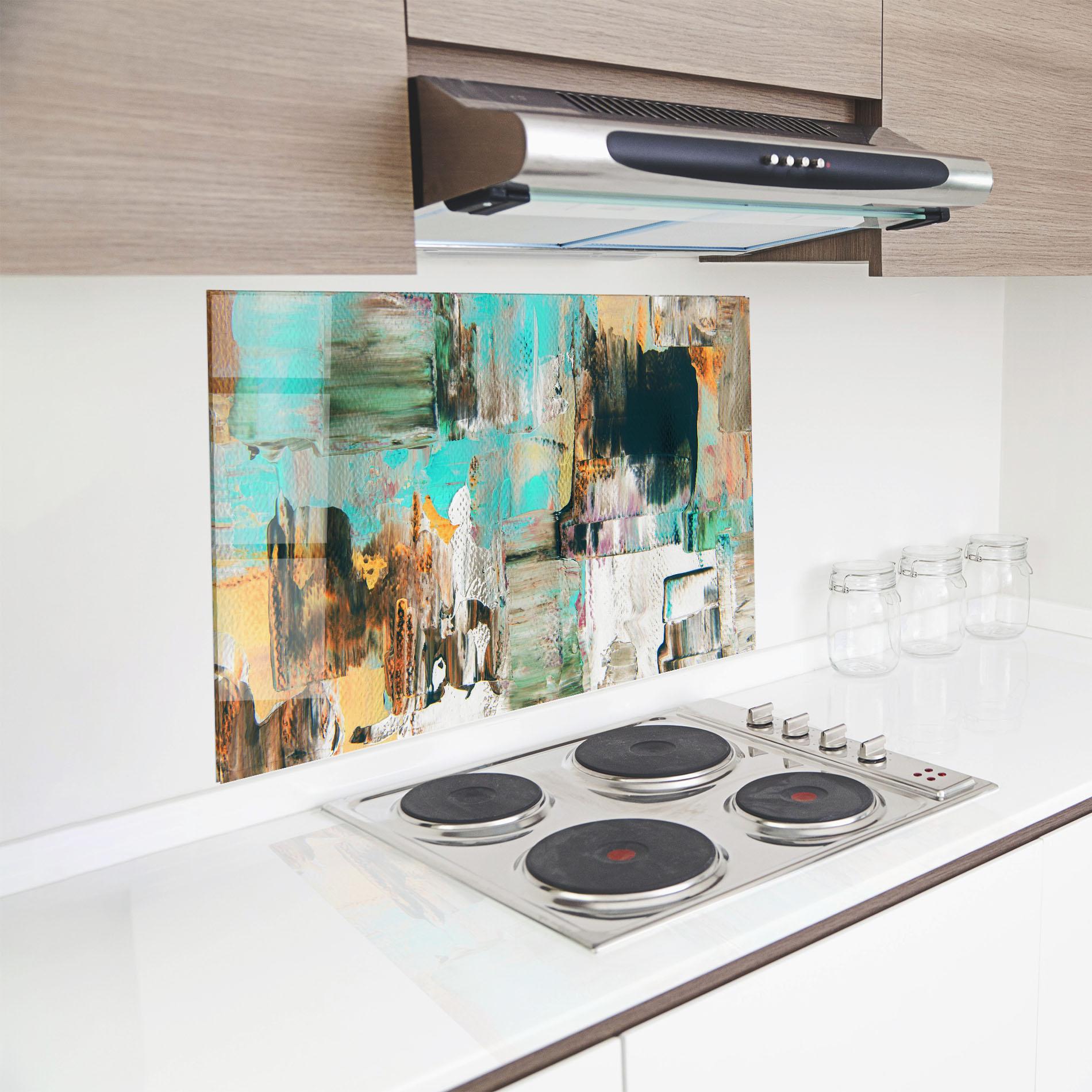 Panou Sticla Bucatarie Acrylic Textured Paint mockup 8