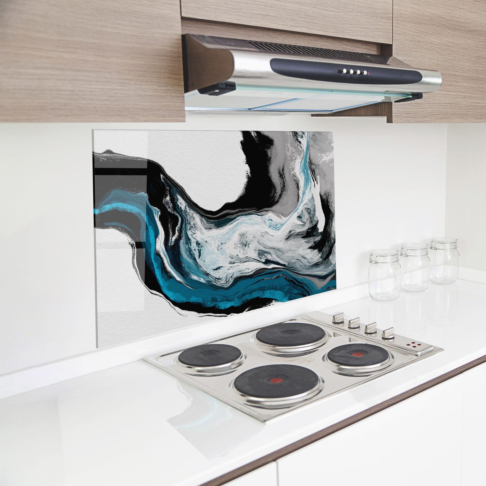 Panou Sticla Bucatarie Beautiful Abstract Wave mockup 8