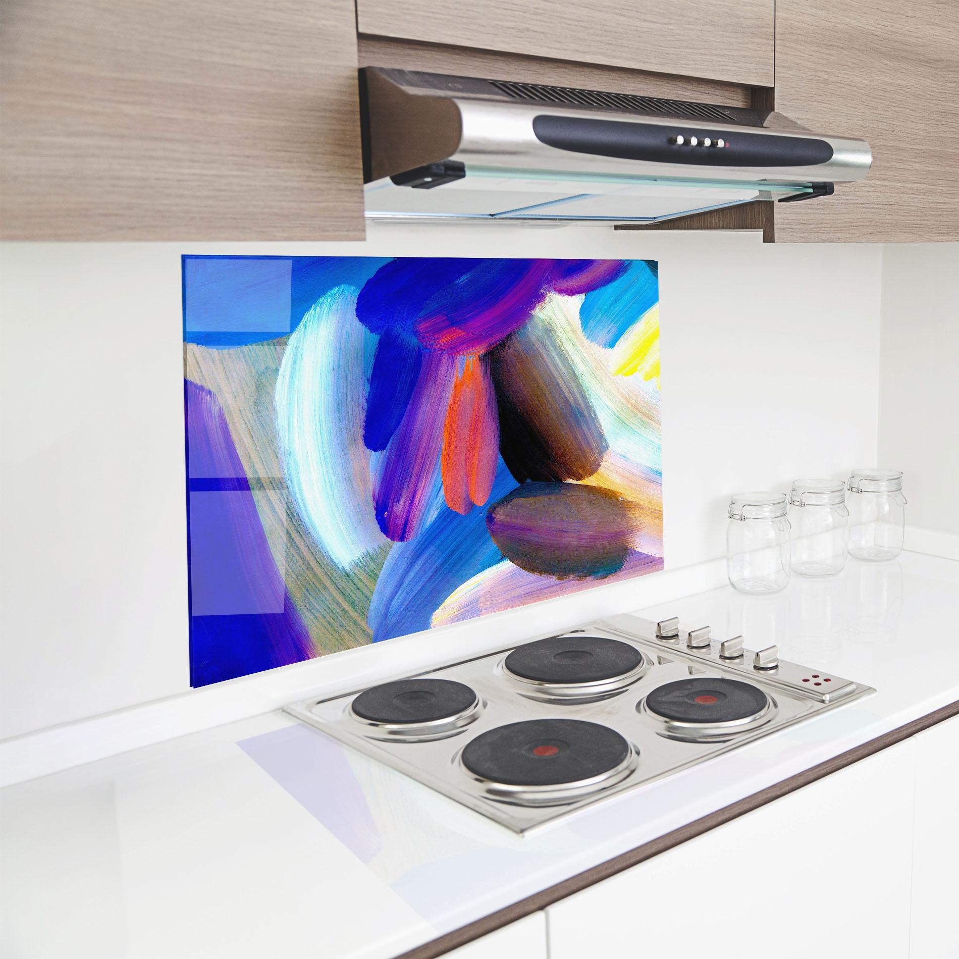 Panou Sticla Bucatarie Colorful Abstract mockup 8