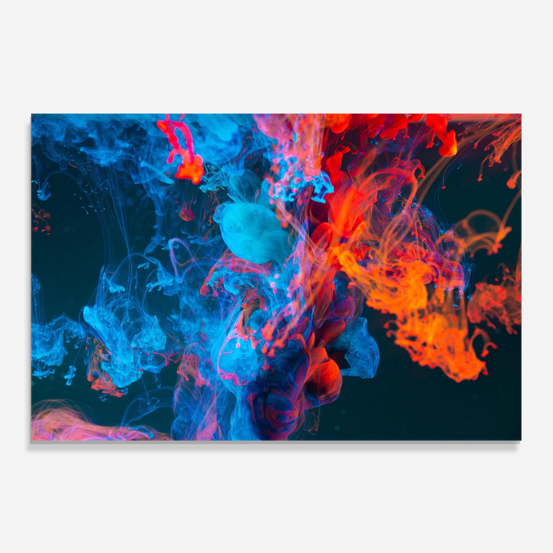 Panou Sticla Bucatarie Abstract Blue And Red mockup 0