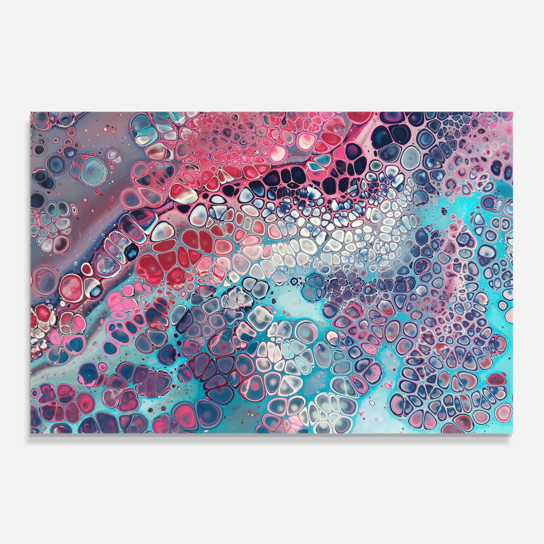 Panou Sticla Bucatarie Abstract Blue Objects mockup 0