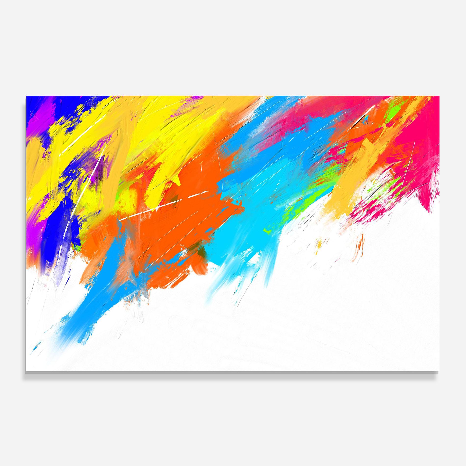 Panou Sticla Bucatarie Abstract Blue Yellow mockup 0