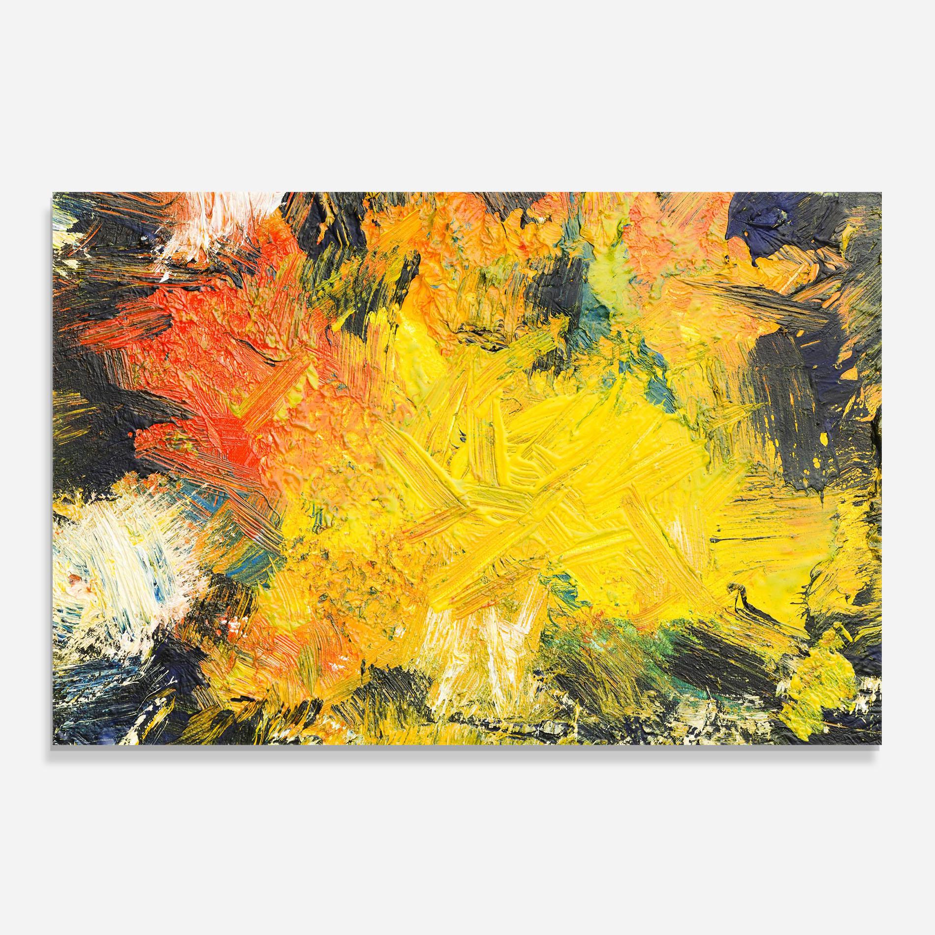 Panou Sticla Bucatarie Artistic Yellow Painting mockup 0
