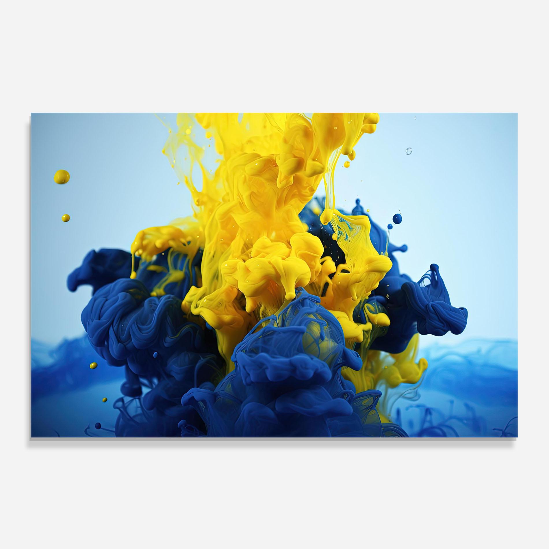 Panou Sticla Bucatarie Blue Yellow Smoke mockup 0