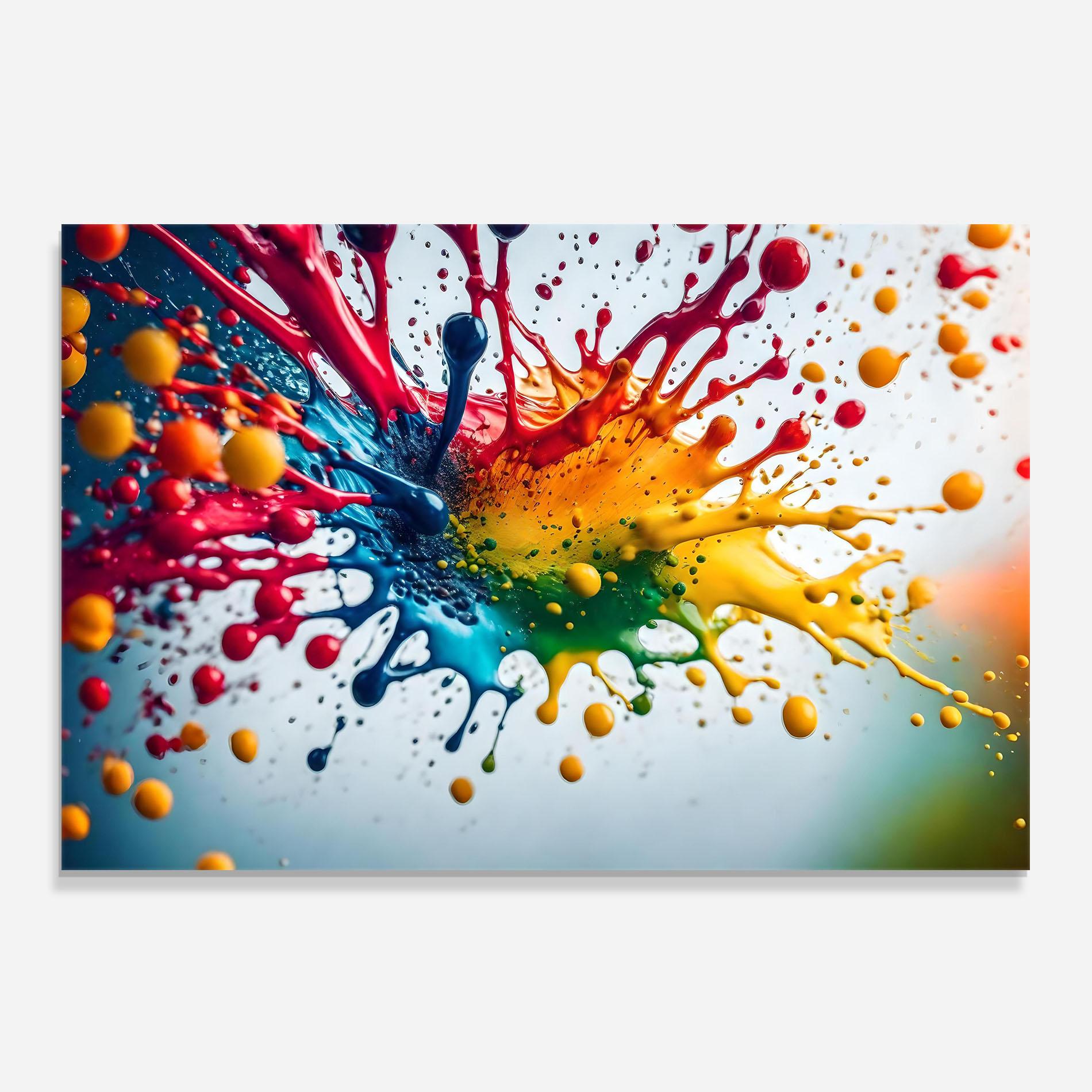Panou Sticla Bucatarie Colorful Splash Rainbow mockup 0