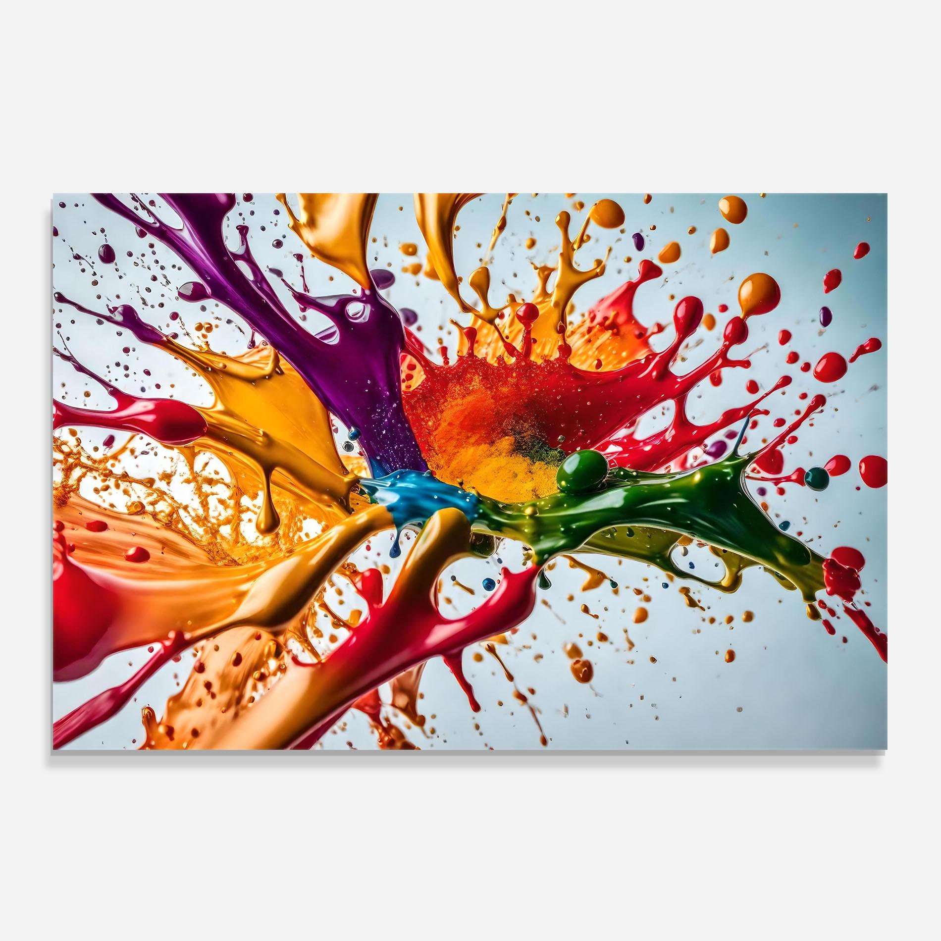 Panou Sticla Bucatarie Colorful Yellow Rainbow mockup 0