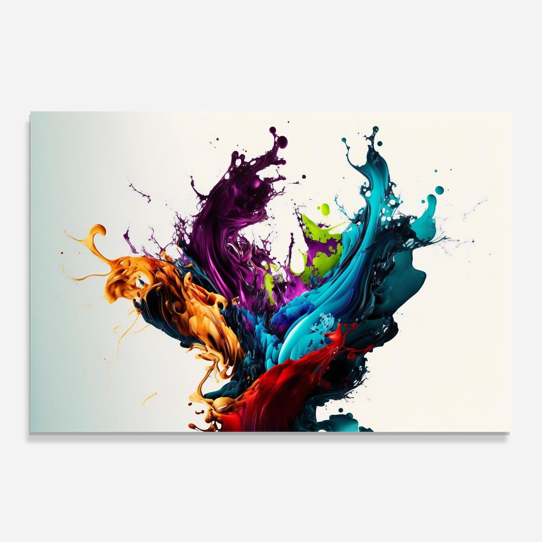 Panou Sticla Bucatarie Dark Purple Splash mockup 0