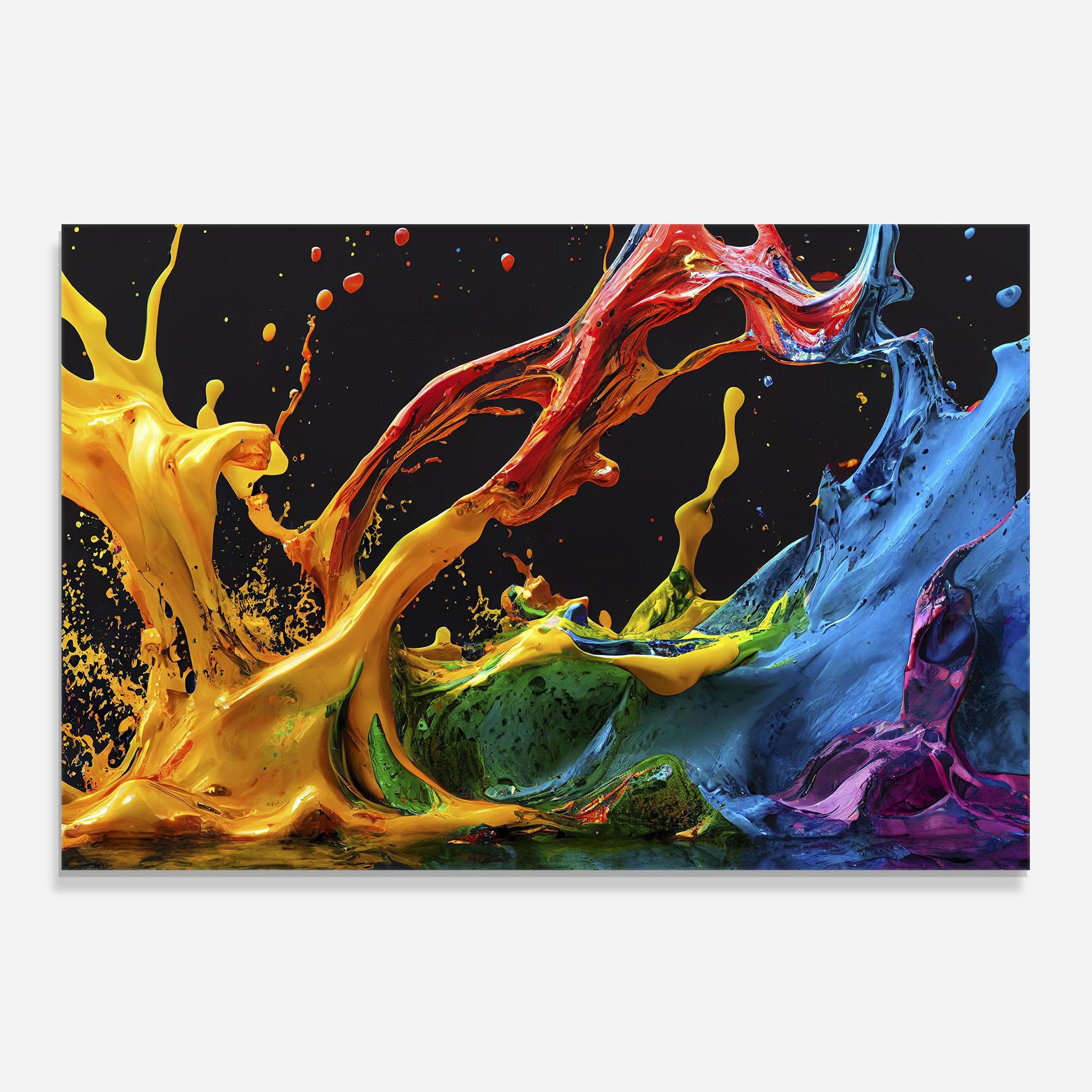 Panou Sticla Bucatarie Floating Yellow Splay mockup 0