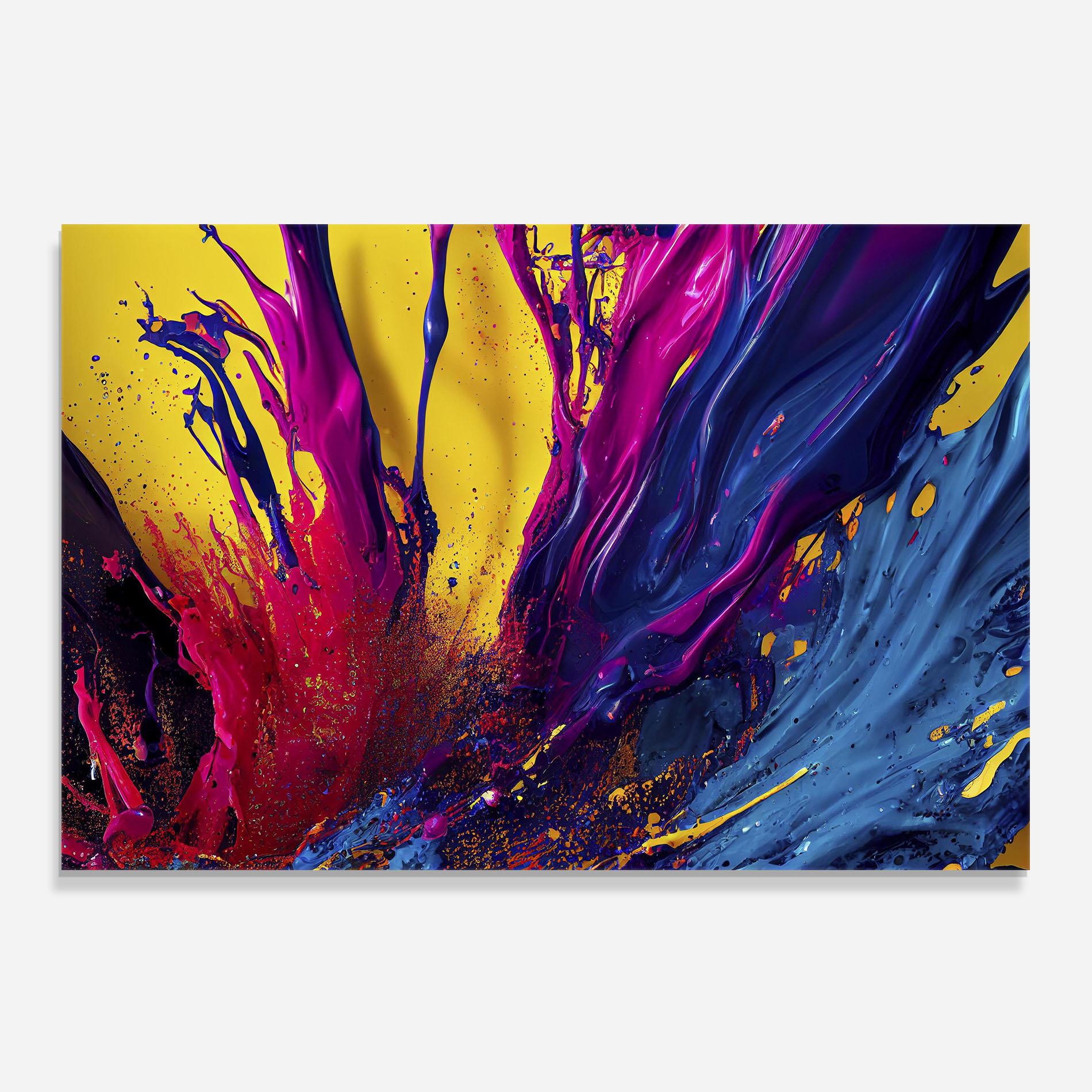 Panou Sticla Bucatarie Purple And Blue Splash mockup 0