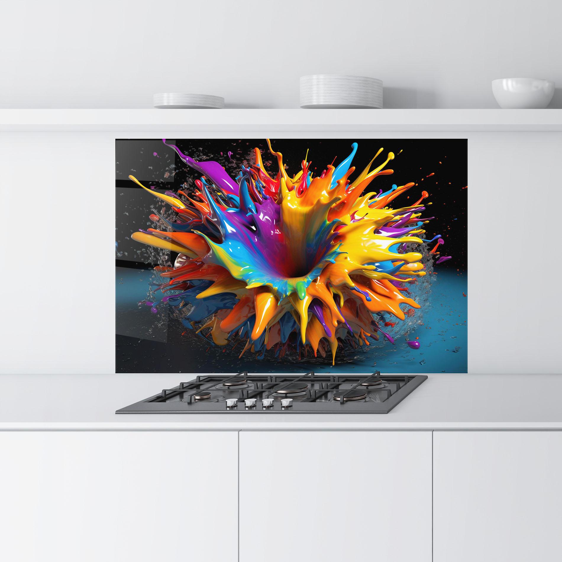 Panou Sticla Bucatarie 3d Color Splash mockup 9