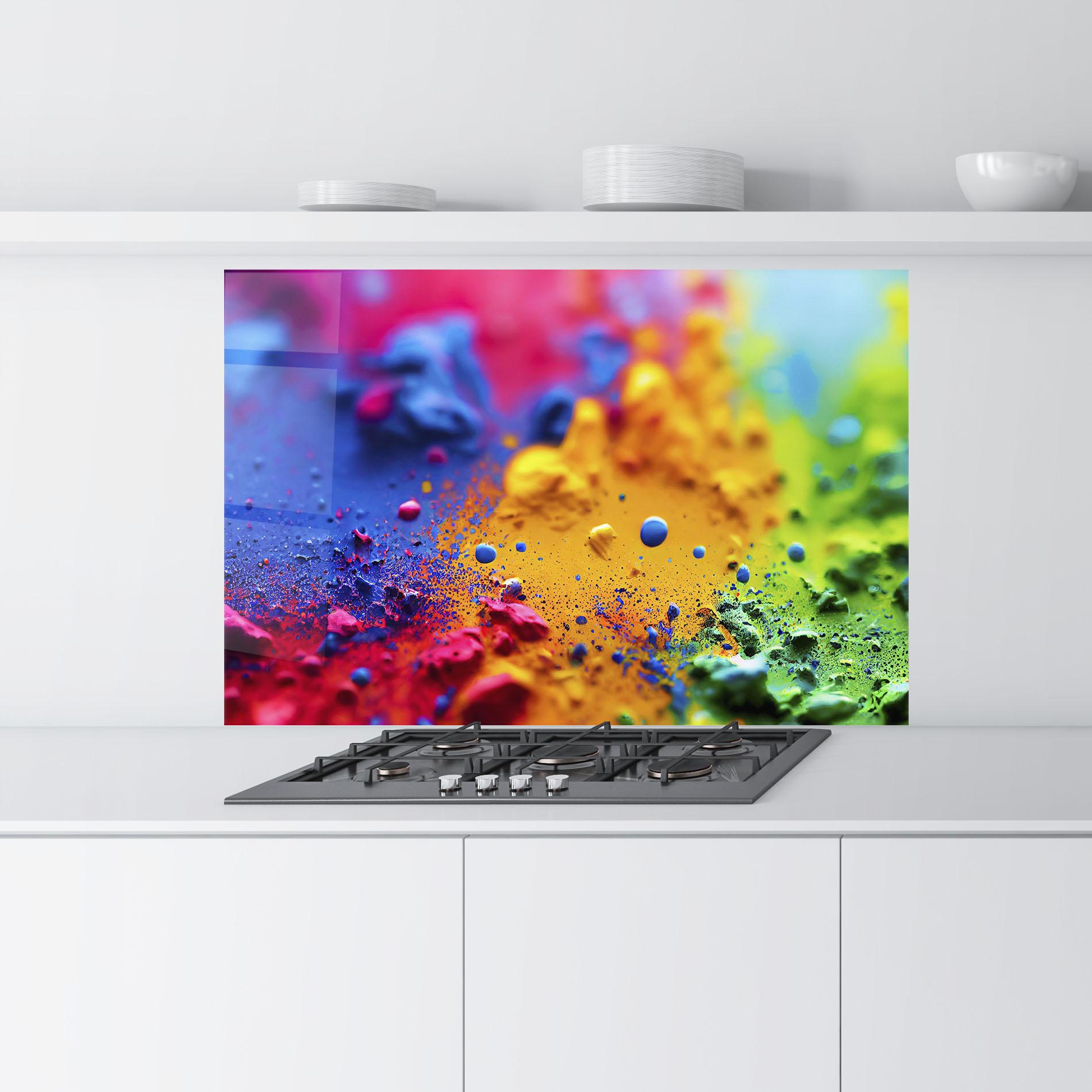 Panou Sticla Bucatarie Acrylic Yellow Texture mockup 9