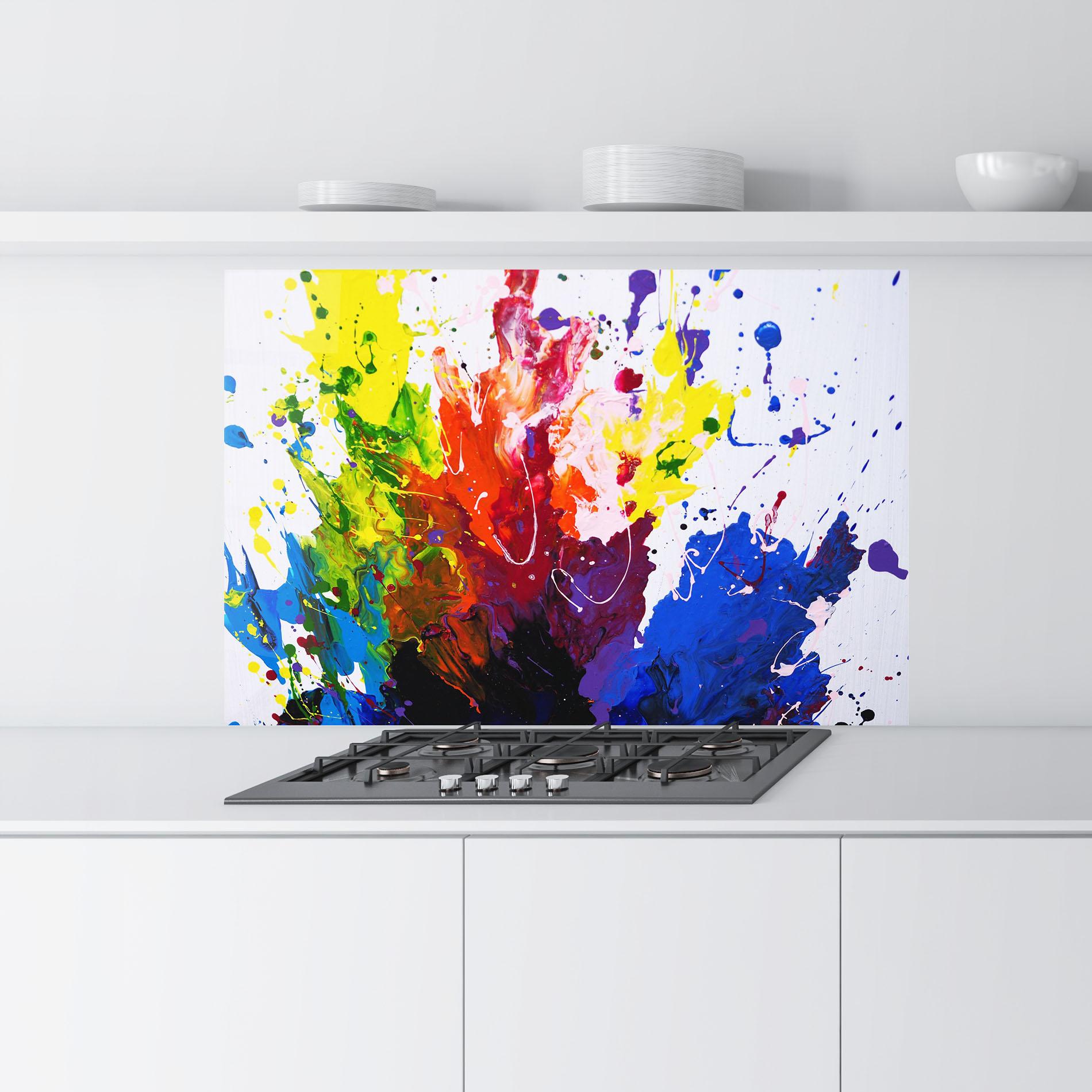 Panou Sticla Bucatarie Blue Purple Exploding mockup 9