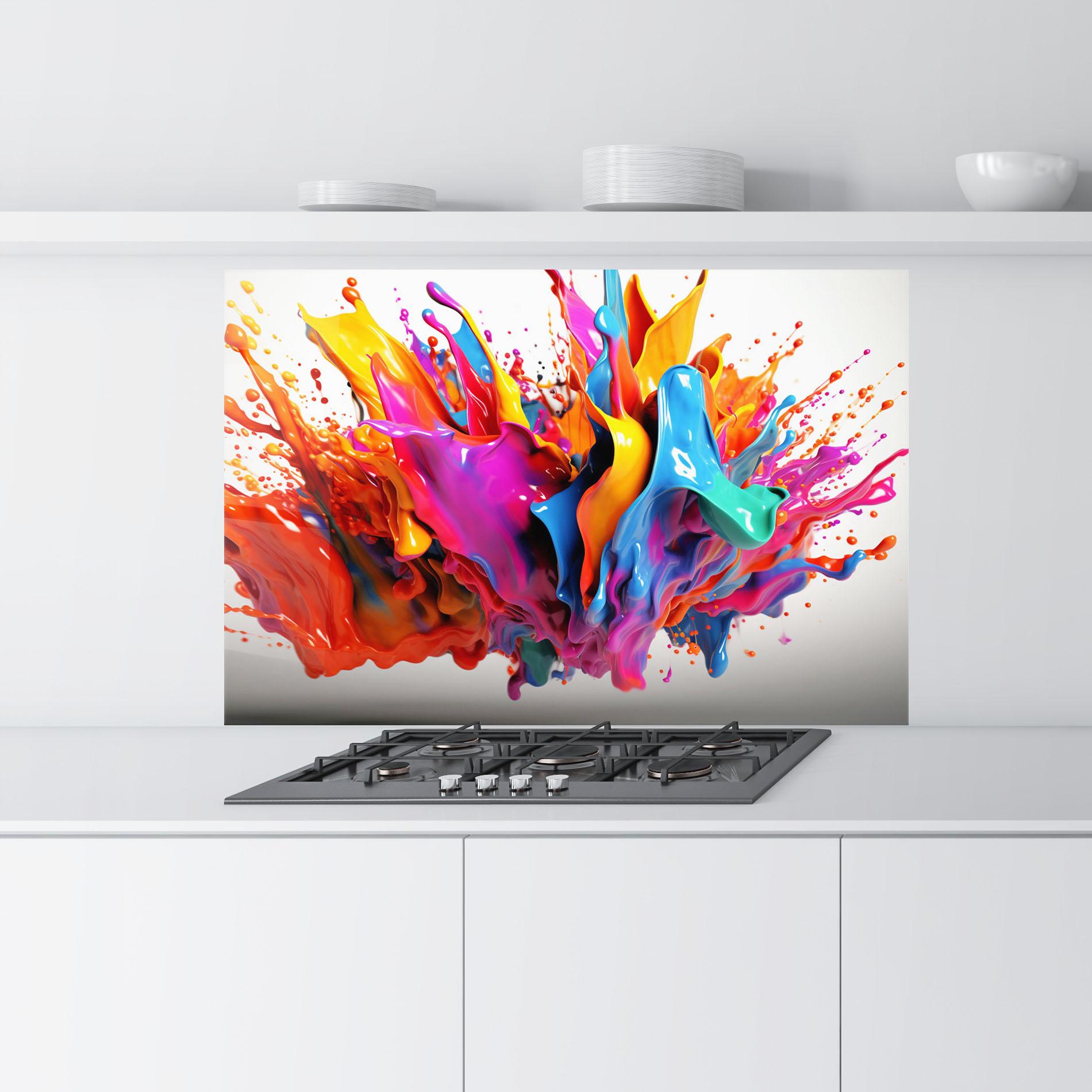 Panou Sticla Bucatarie Blue Yellow Splash mockup 9