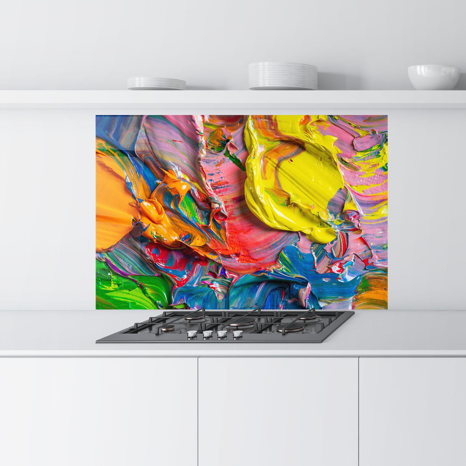 Panou Sticla Bucatarie Bright Oil Colors mockup 9