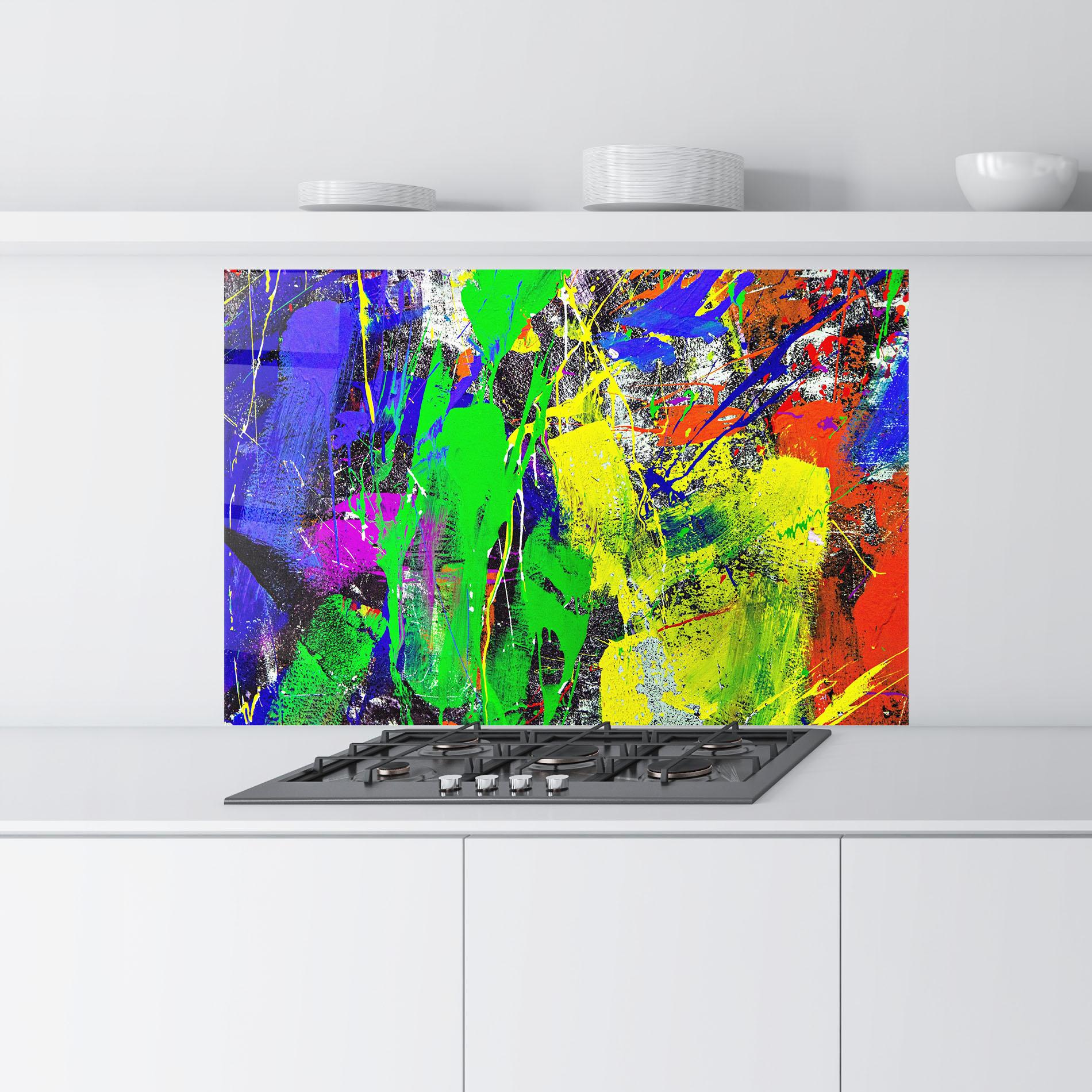 Panou Sticla Bucatarie Color Mix Abstract mockup 9