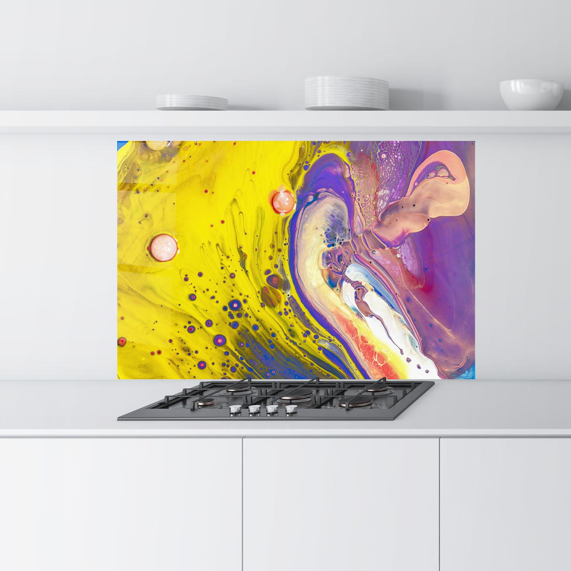 Panou Sticla Bucatarie Colorful Liquid Marble mockup 9