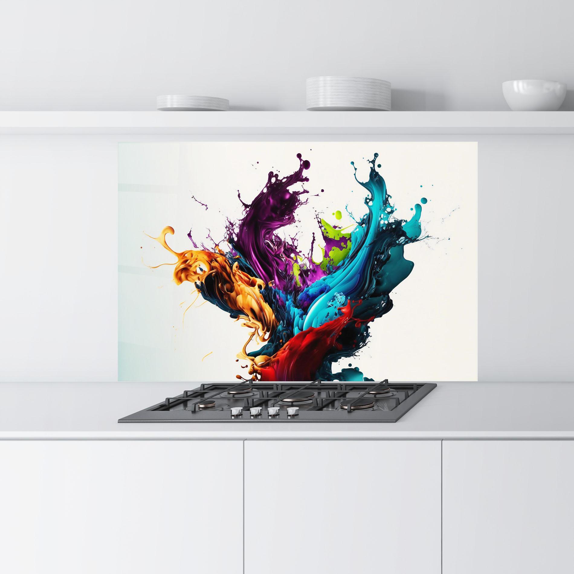 Panou Sticla Bucatarie Dark Purple Splash mockup 9