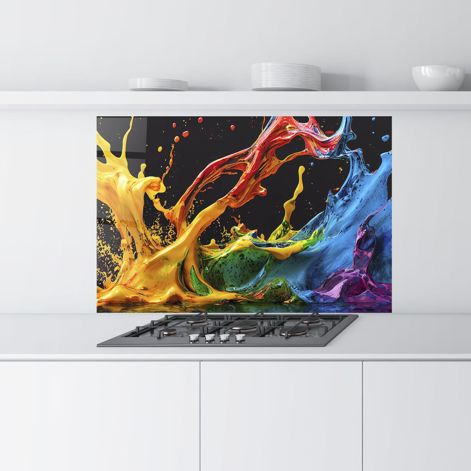 Panou Sticla Bucatarie Floating Yellow Splay mockup 9