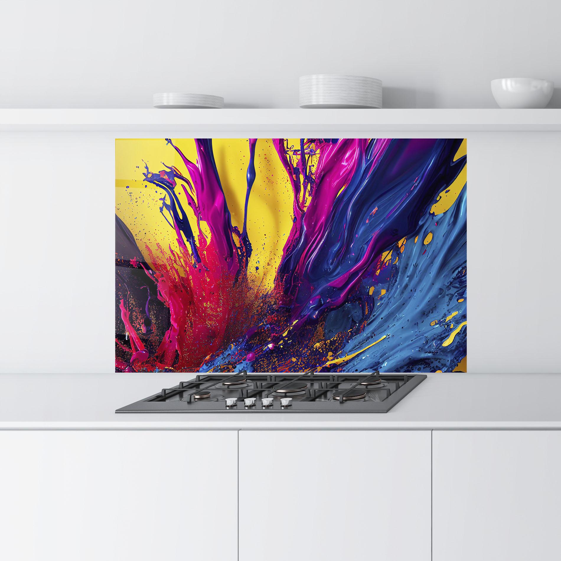 Panou Sticla Bucatarie Purple And Blue Splash mockup 9