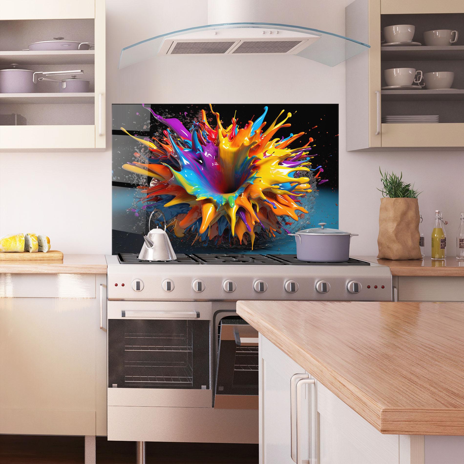 Panou Sticla Bucatarie 3d Color Splash mockup 1