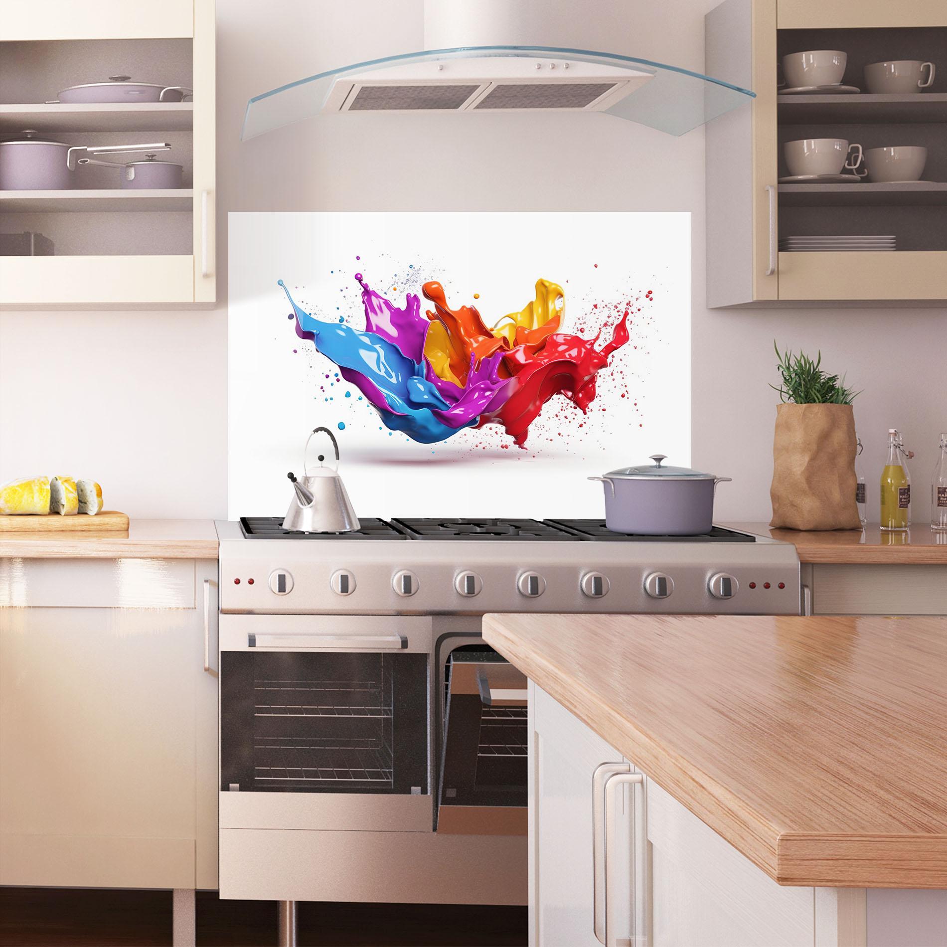 Panou Sticla Bucatarie 3d Floating Splash mockup 1