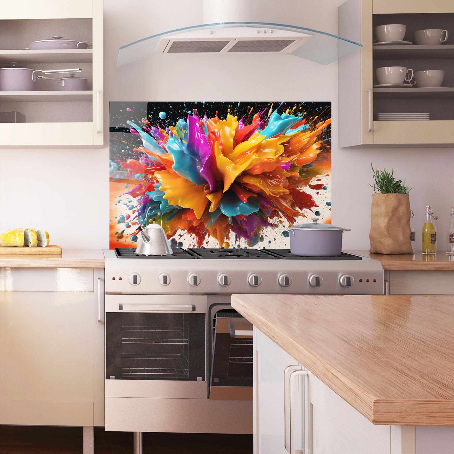 Panou Sticla Bucatarie Abstract Splash mockup 1