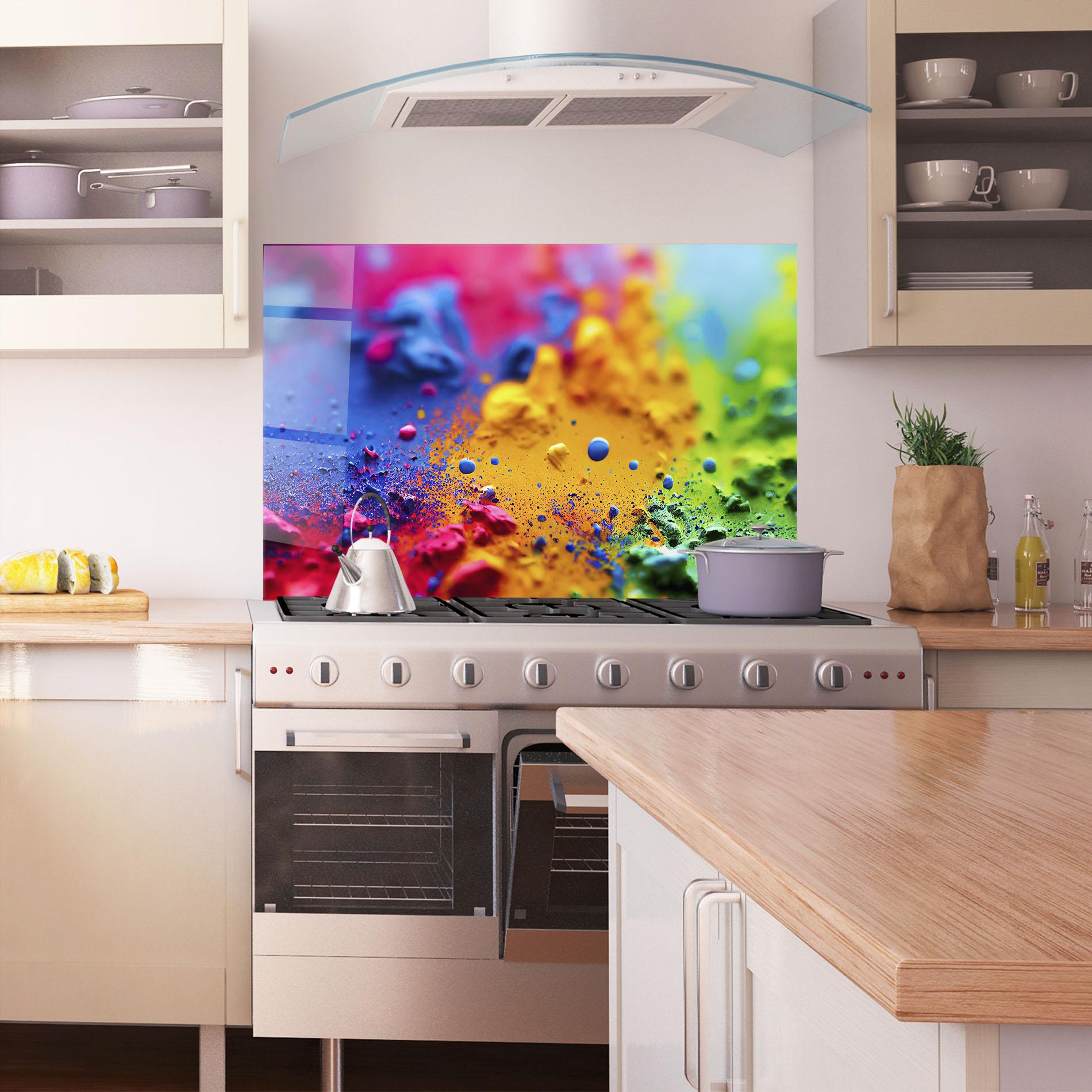 Panou Sticla Bucatarie Acrylic Yellow Texture mockup 1