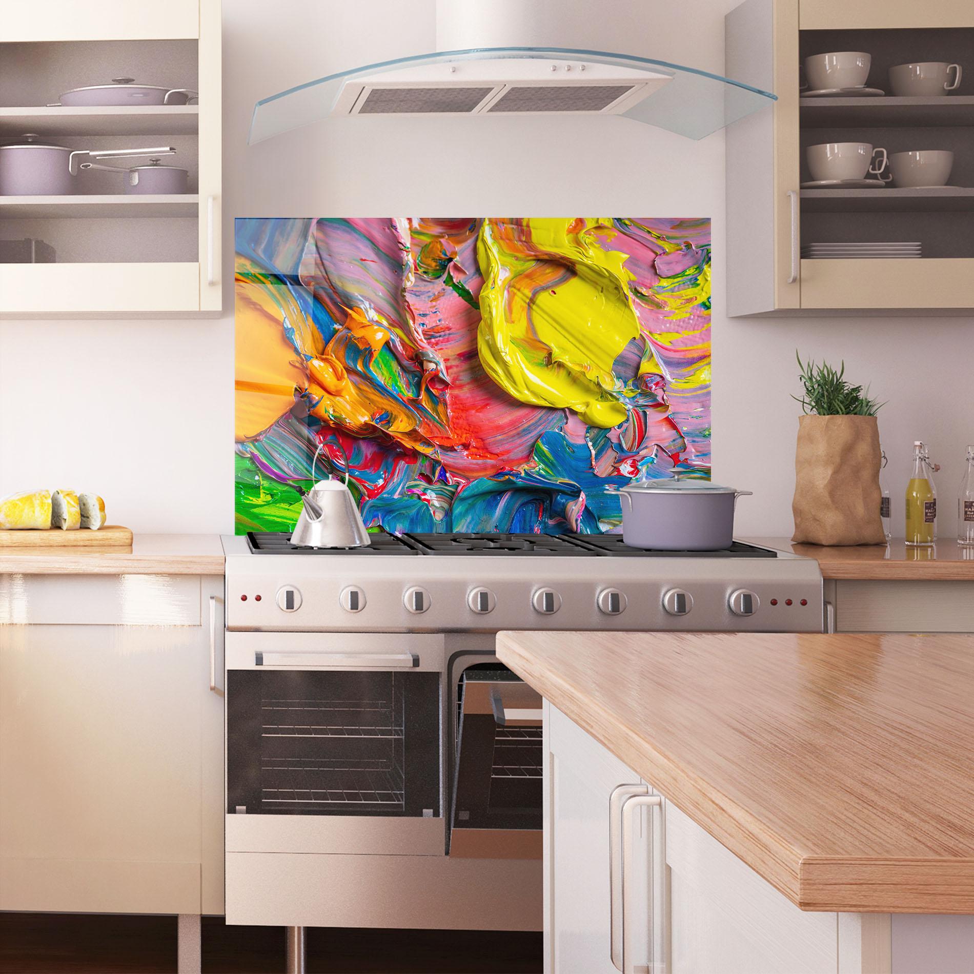 Panou Sticla Bucatarie Bright Oil Colors mockup 1