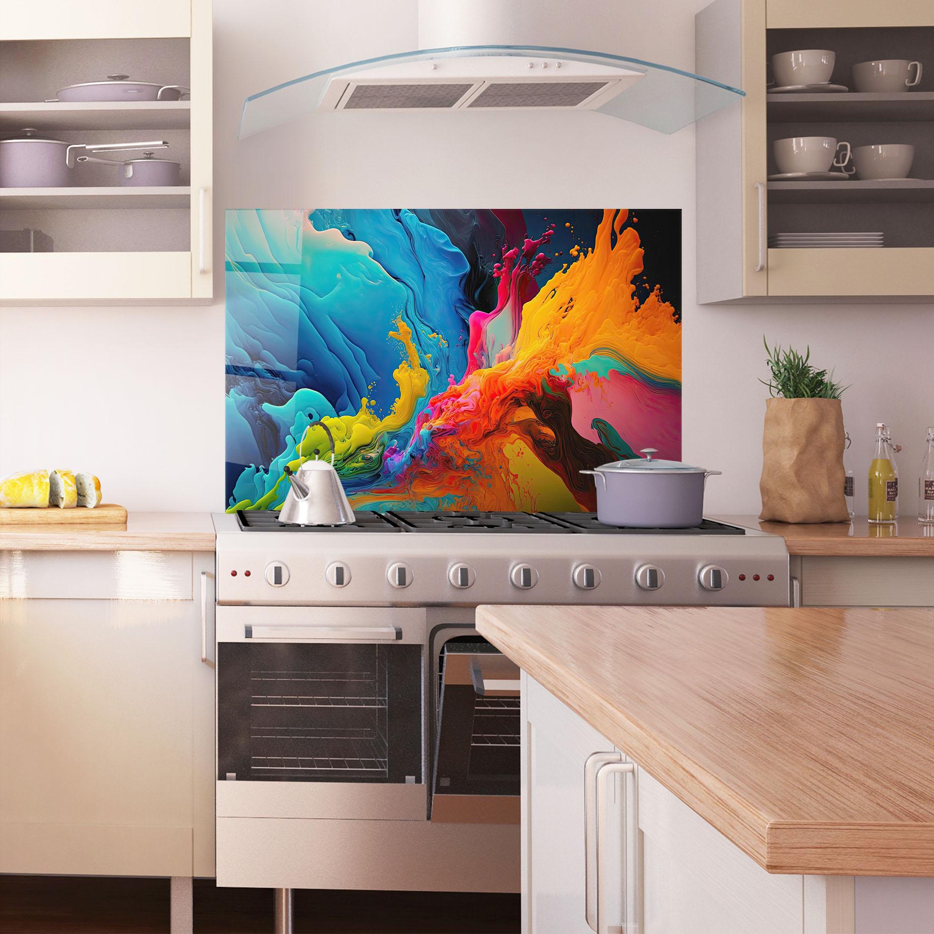 Panou Sticla Bucatarie Color Floating mockup 1