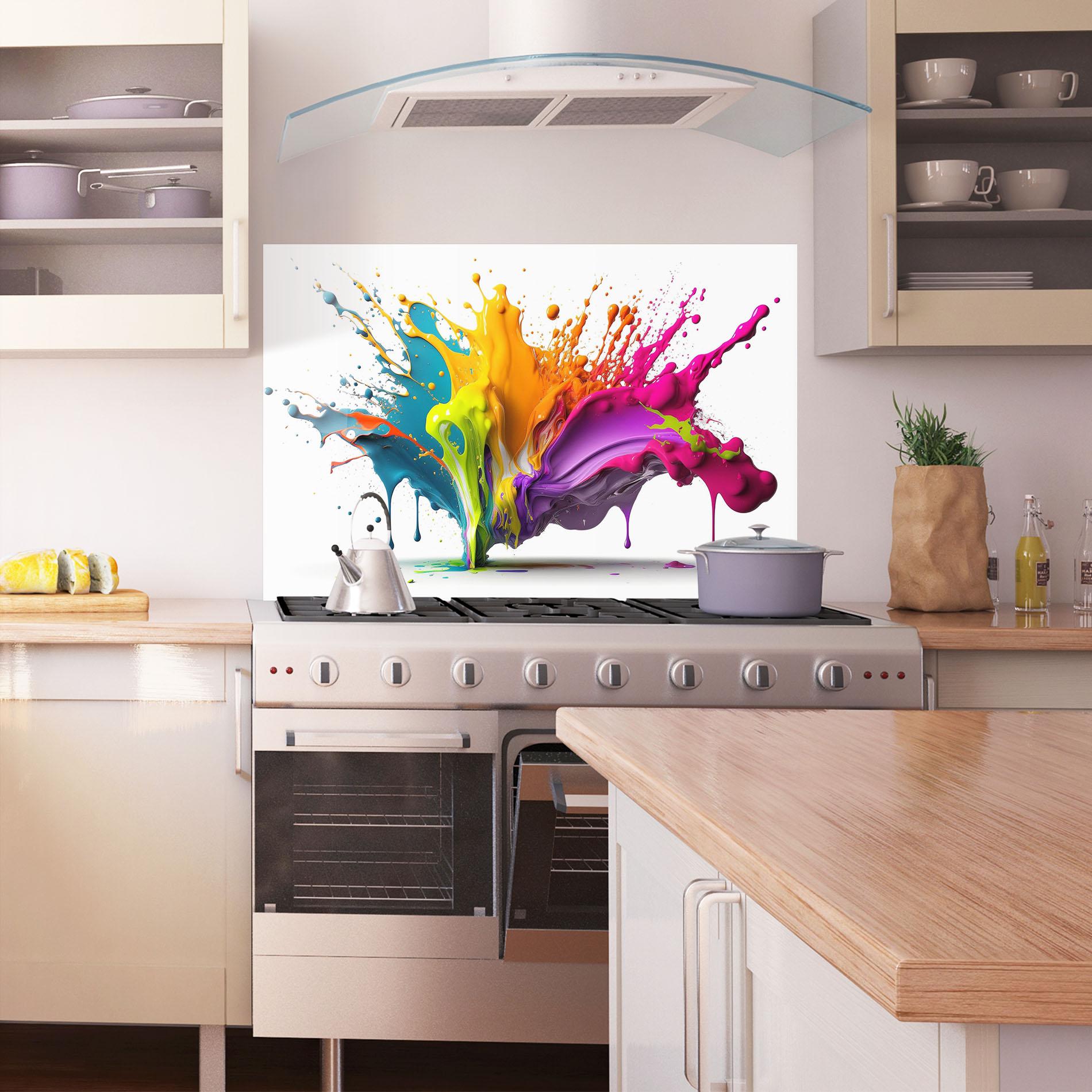 Panou Sticla Bucatarie Exploding Mixed Liquid mockup 1