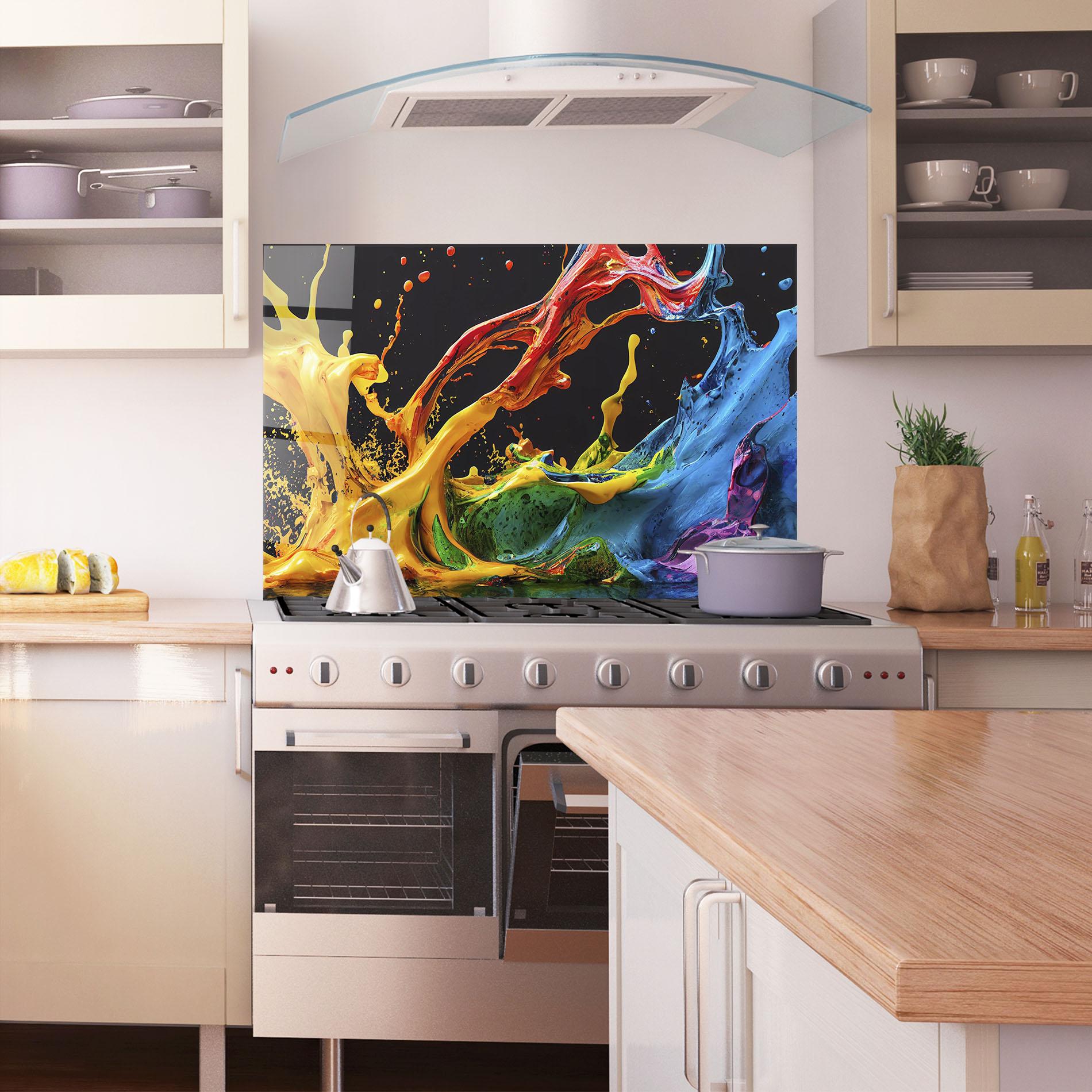 Panou Sticla Bucatarie Floating Yellow Splay mockup 1