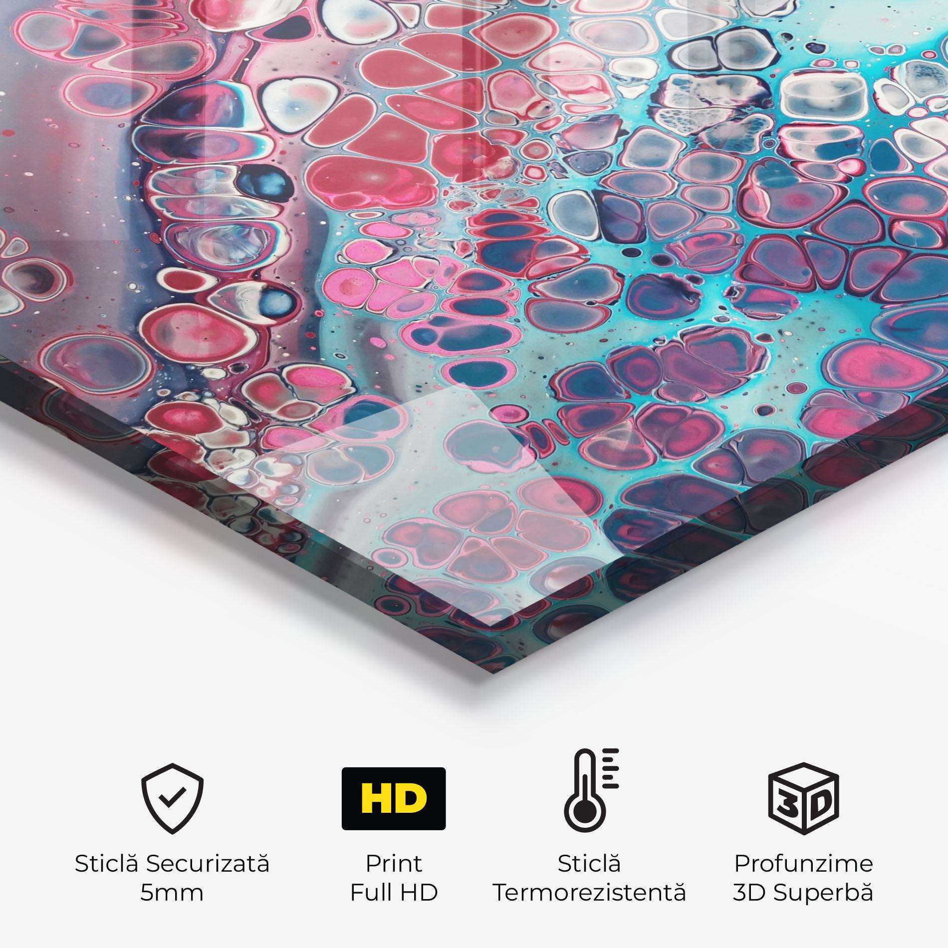 Panou Sticla Bucatarie Abstract Blue Objects mockup 2