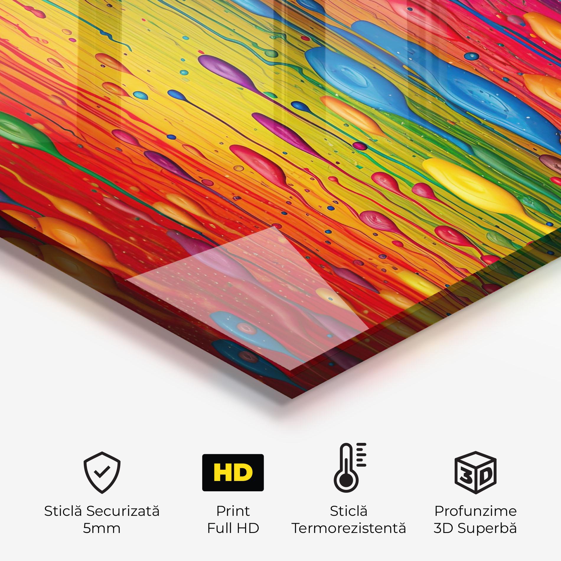 Panou Sticla Bucatarie Abstract Rainbow Pattern mockup 2