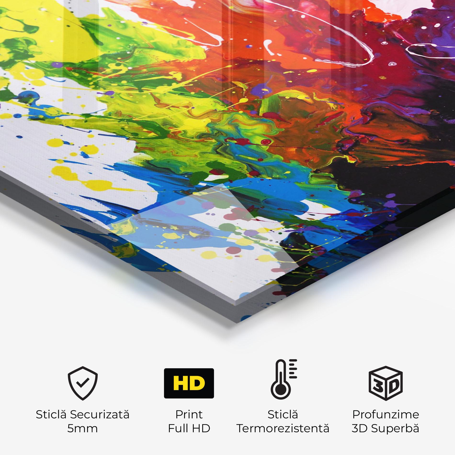 Panou Sticla Bucatarie Blue Purple Exploding mockup 2