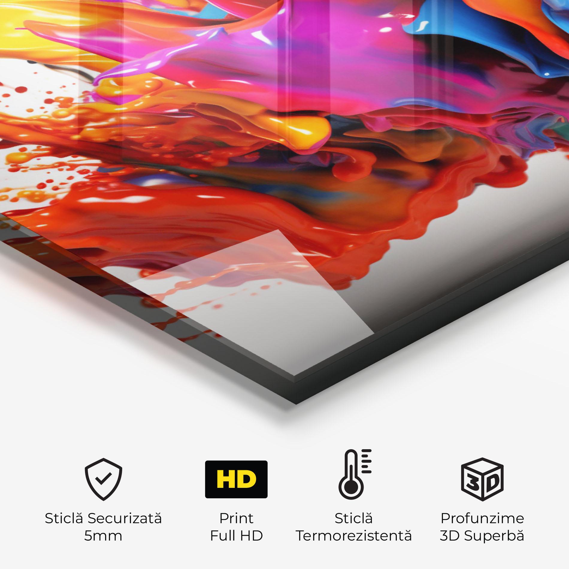 Panou Sticla Bucatarie Blue Yellow Splash mockup 2