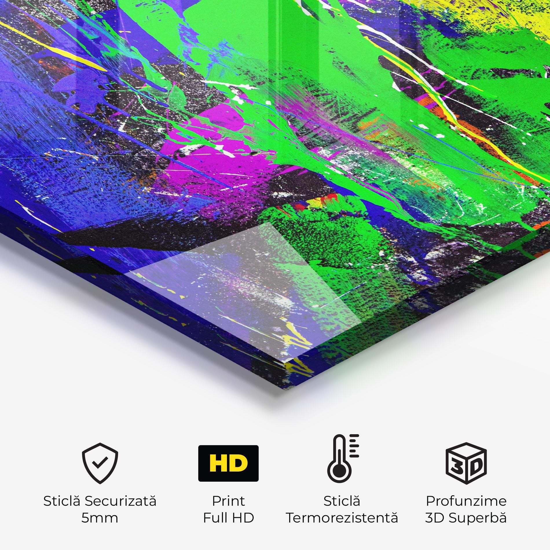 Panou Sticla Bucatarie Color Mix Abstract mockup 2