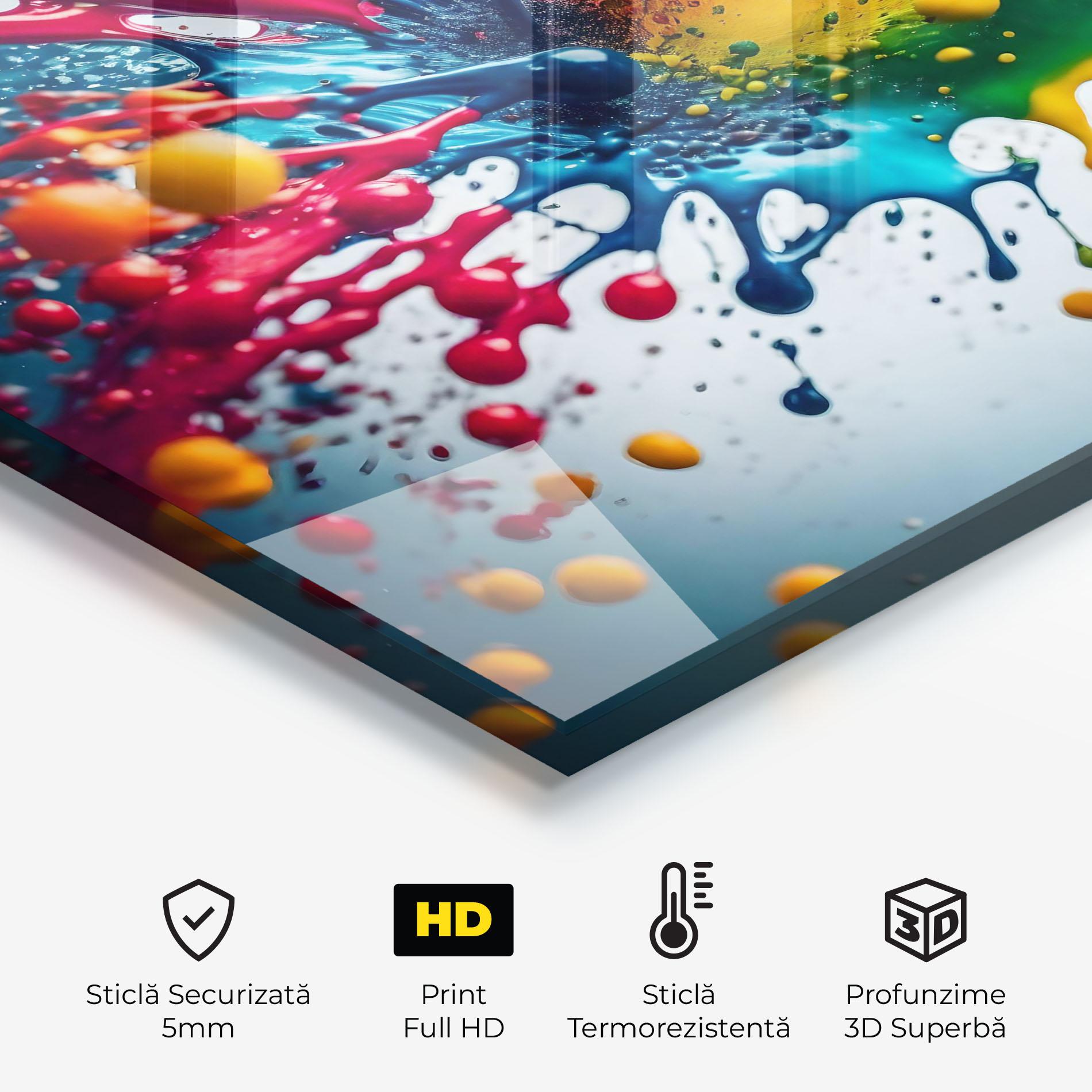 Panou Sticla Bucatarie Colorful Splash Rainbow mockup 2