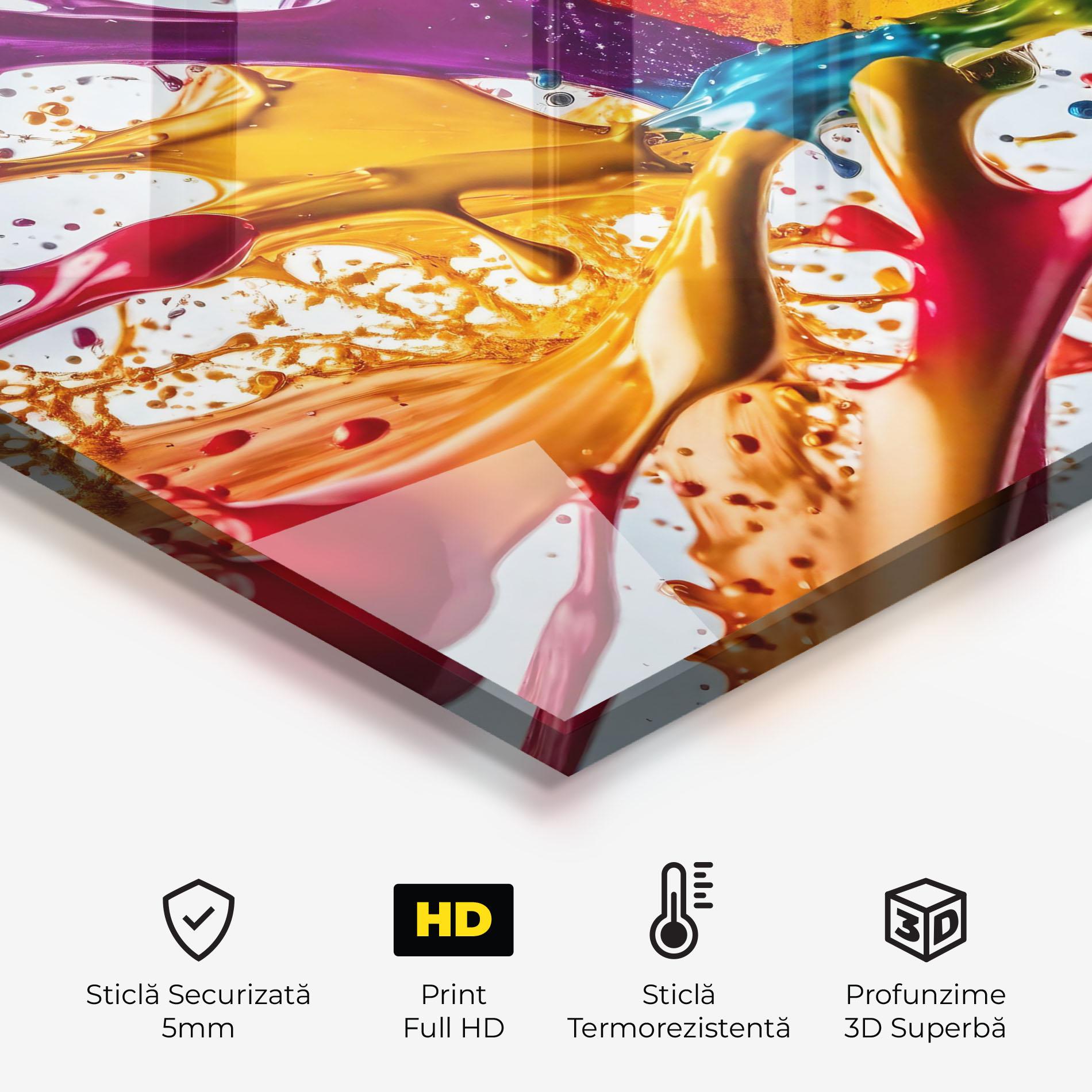 Panou Sticla Bucatarie Colorful Yellow Rainbow mockup 2