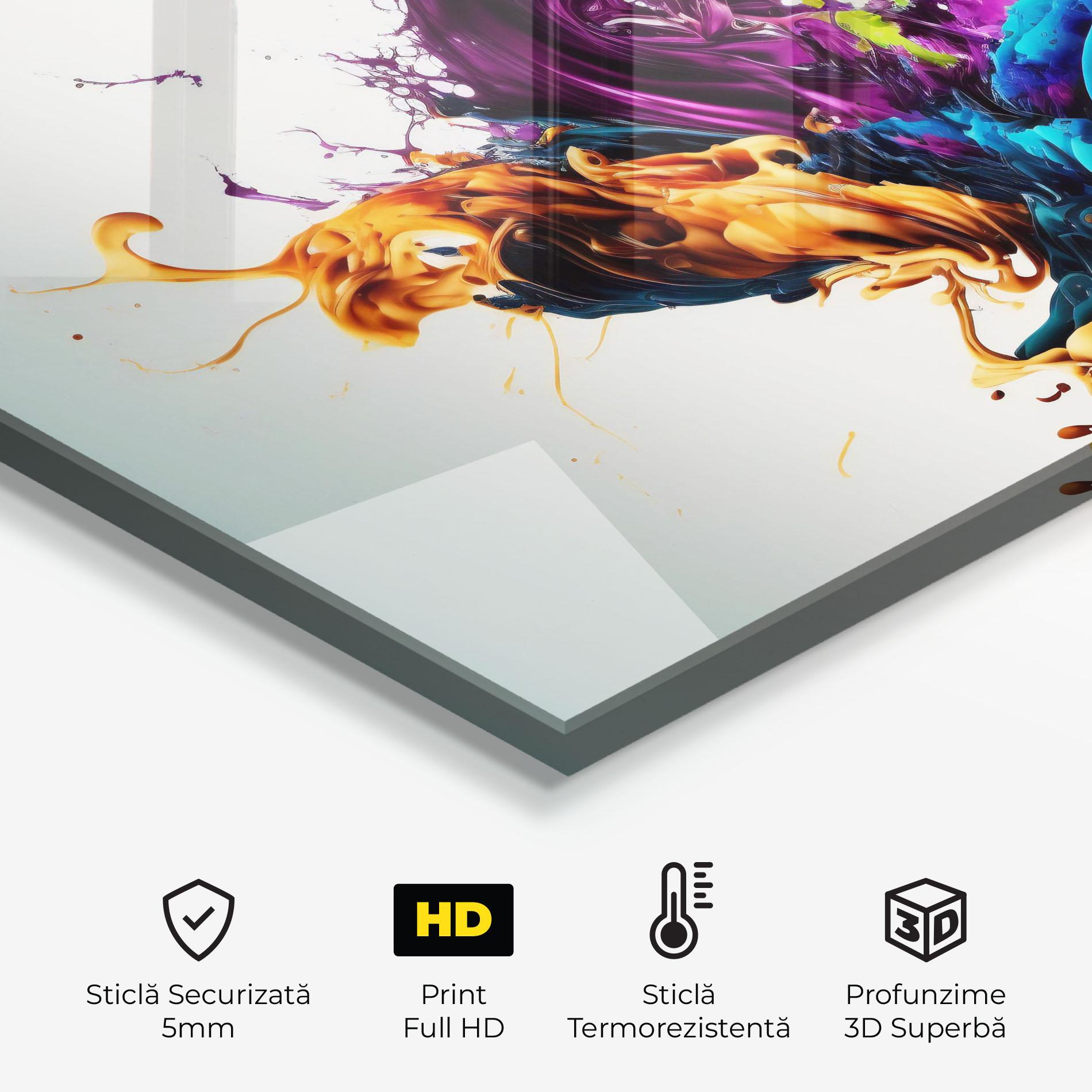 Panou Sticla Bucatarie Dark Purple Splash mockup 2