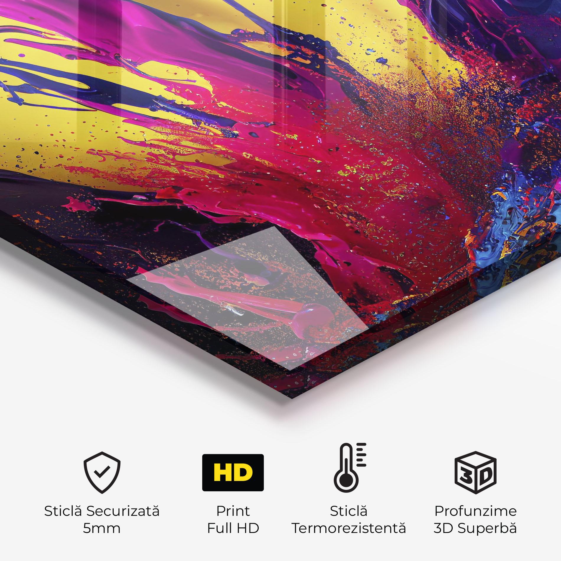 Panou Sticla Bucatarie Purple And Blue Splash mockup 2