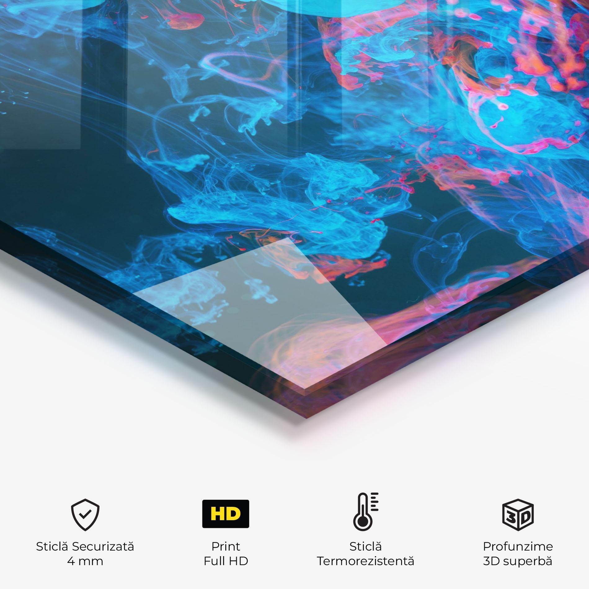 Panou Sticla Bucatarie Abstract Blue And Red mockup 2