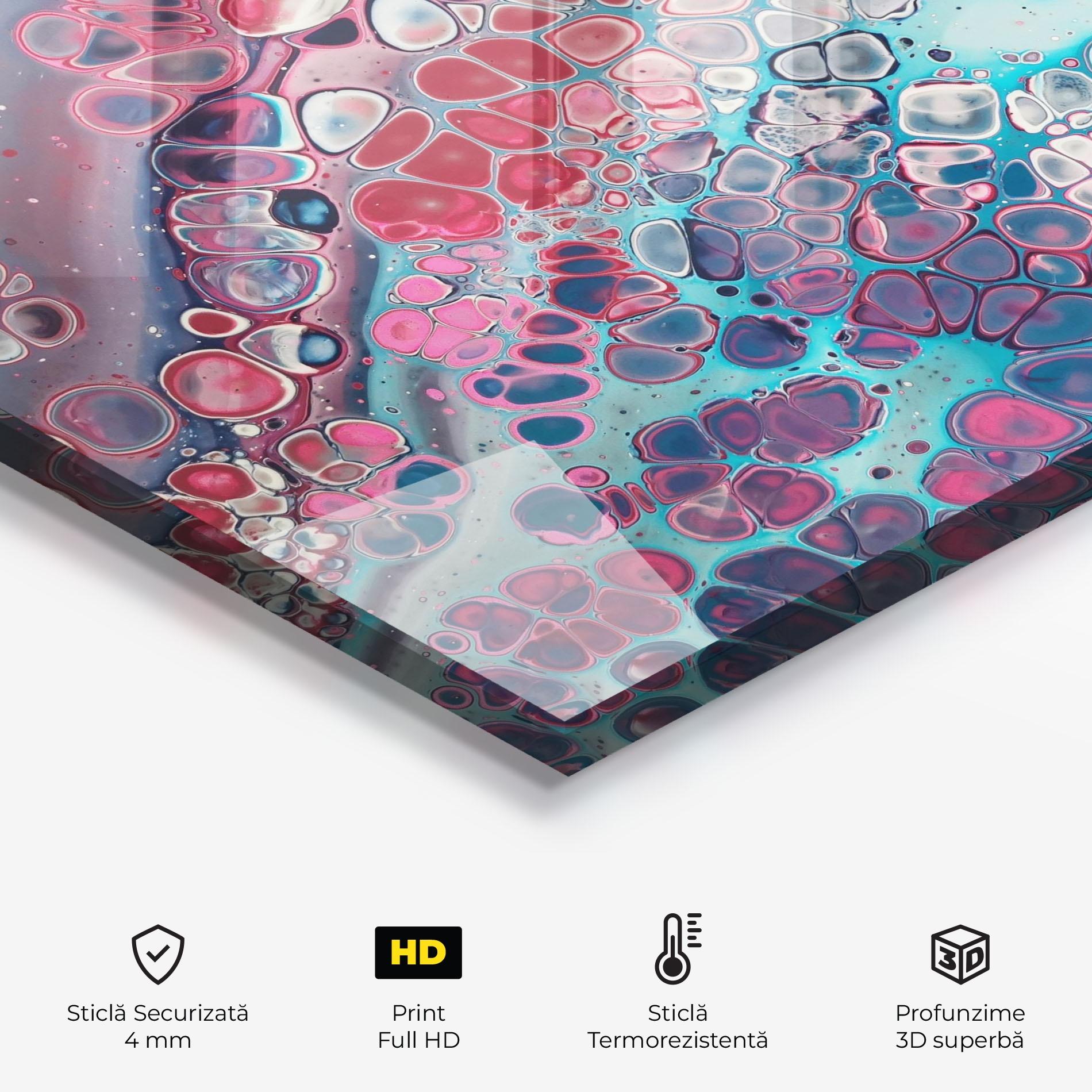 Panou Sticla Bucatarie Abstract Blue Objects mockup 2