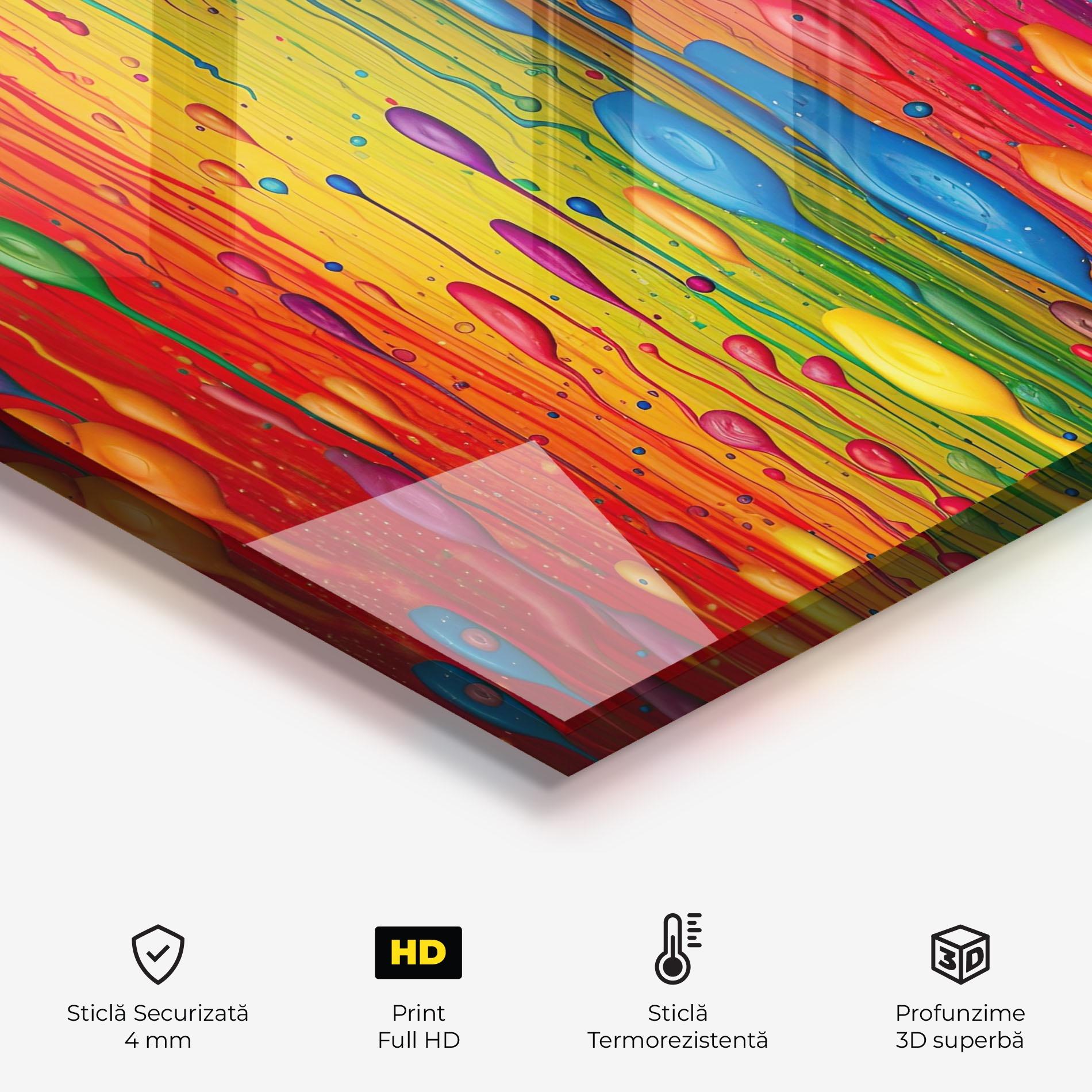 Panou Sticla Bucatarie Abstract Rainbow Pattern mockup 2