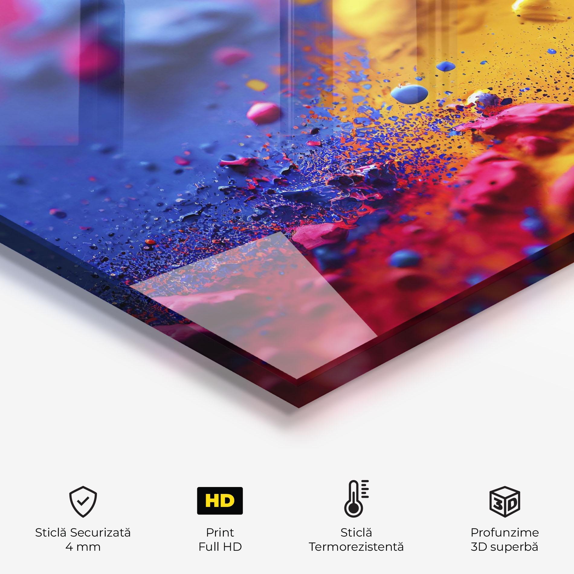 Panou Sticla Bucatarie Acrylic Yellow Texture mockup 2