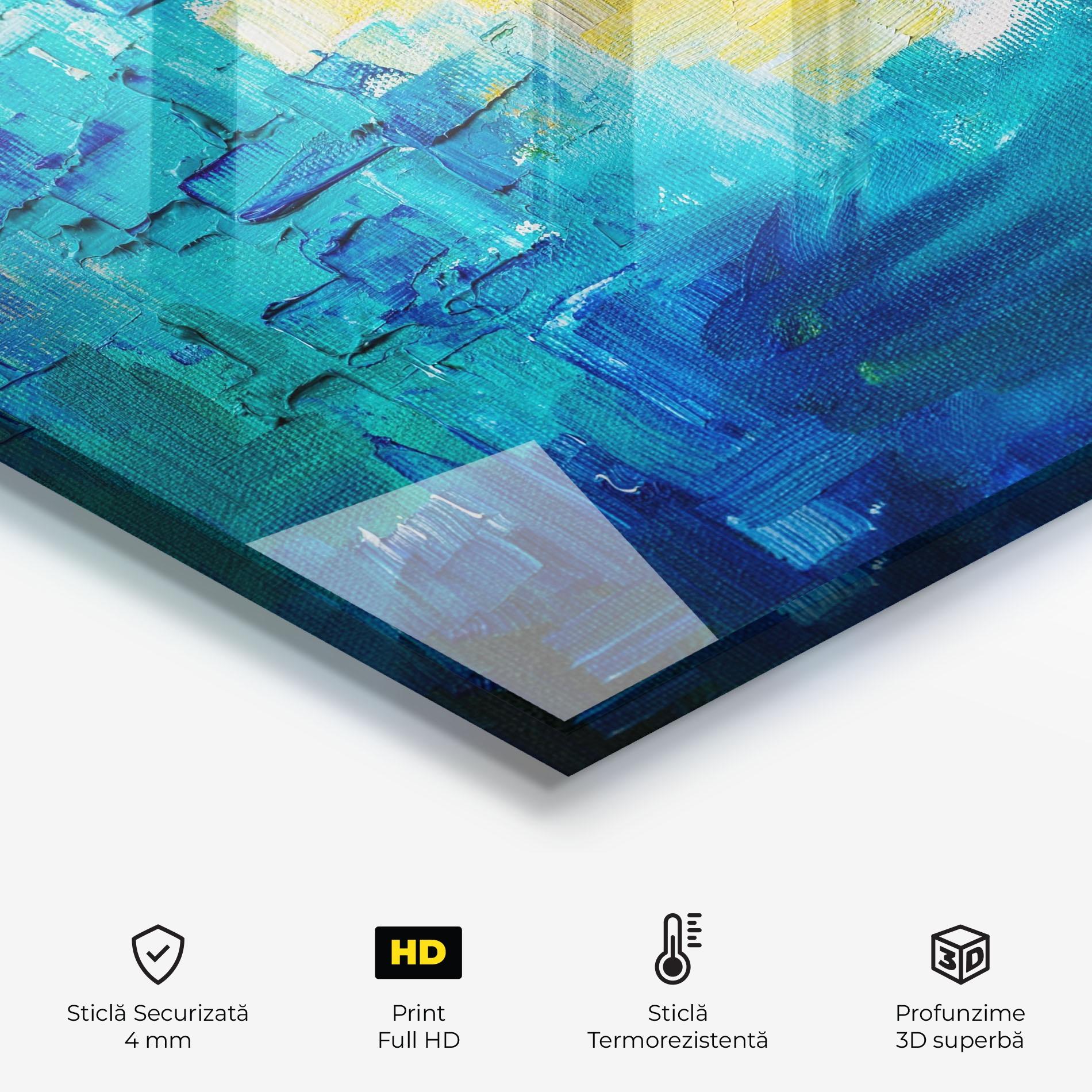 Panou Sticla Bucatarie Blue Hand Shade mockup 2