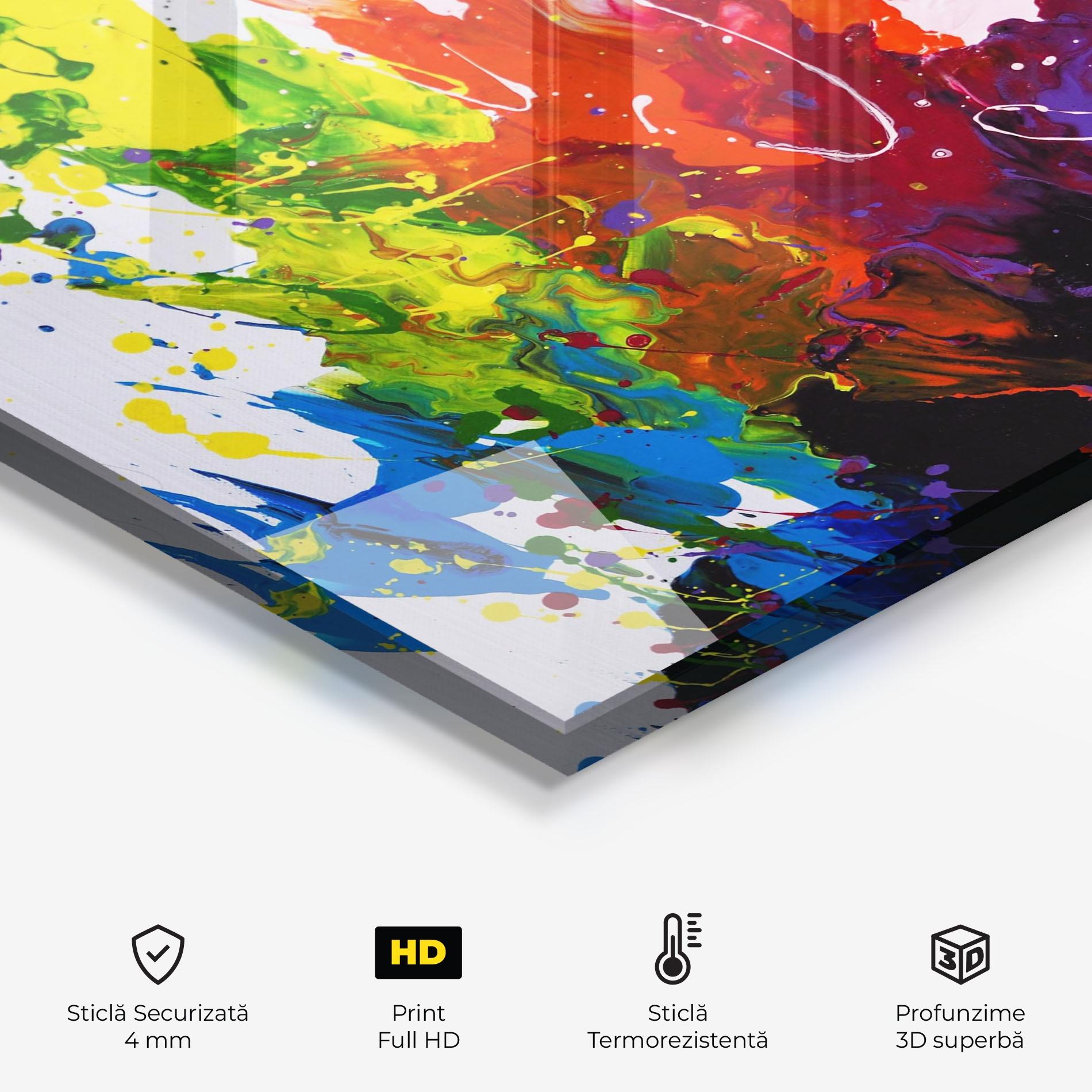 Panou Sticla Bucatarie Blue Purple Exploding mockup 2