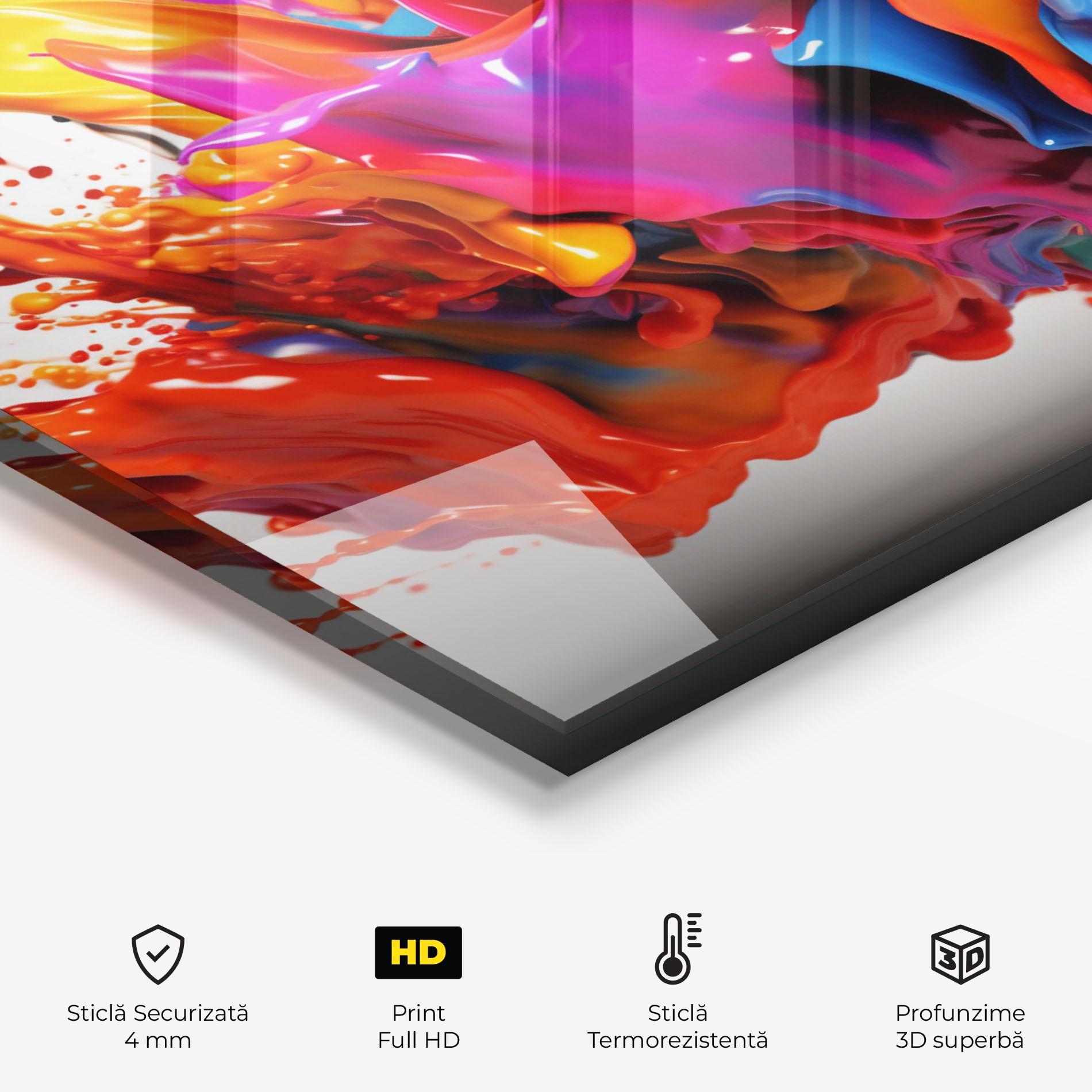 Panou Sticla Bucatarie Blue Yellow Splash mockup 2