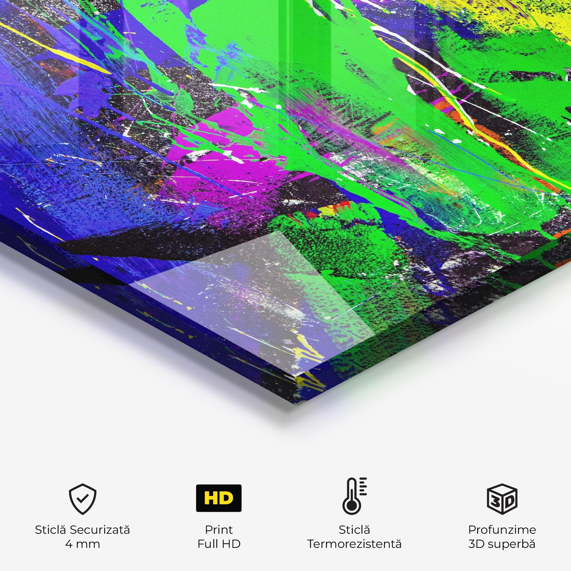 Panou Sticla Bucatarie Color Mix Abstract mockup 2